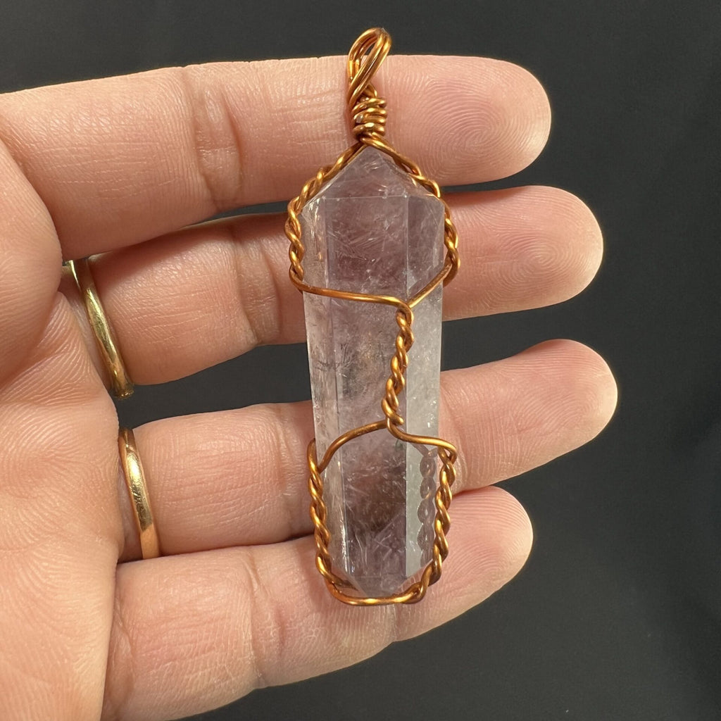 Amethyst Point Copper Wrapped Pendant image 1