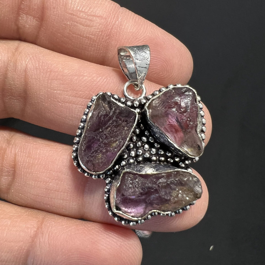 Amethyst Raw Flower Pendant image 0