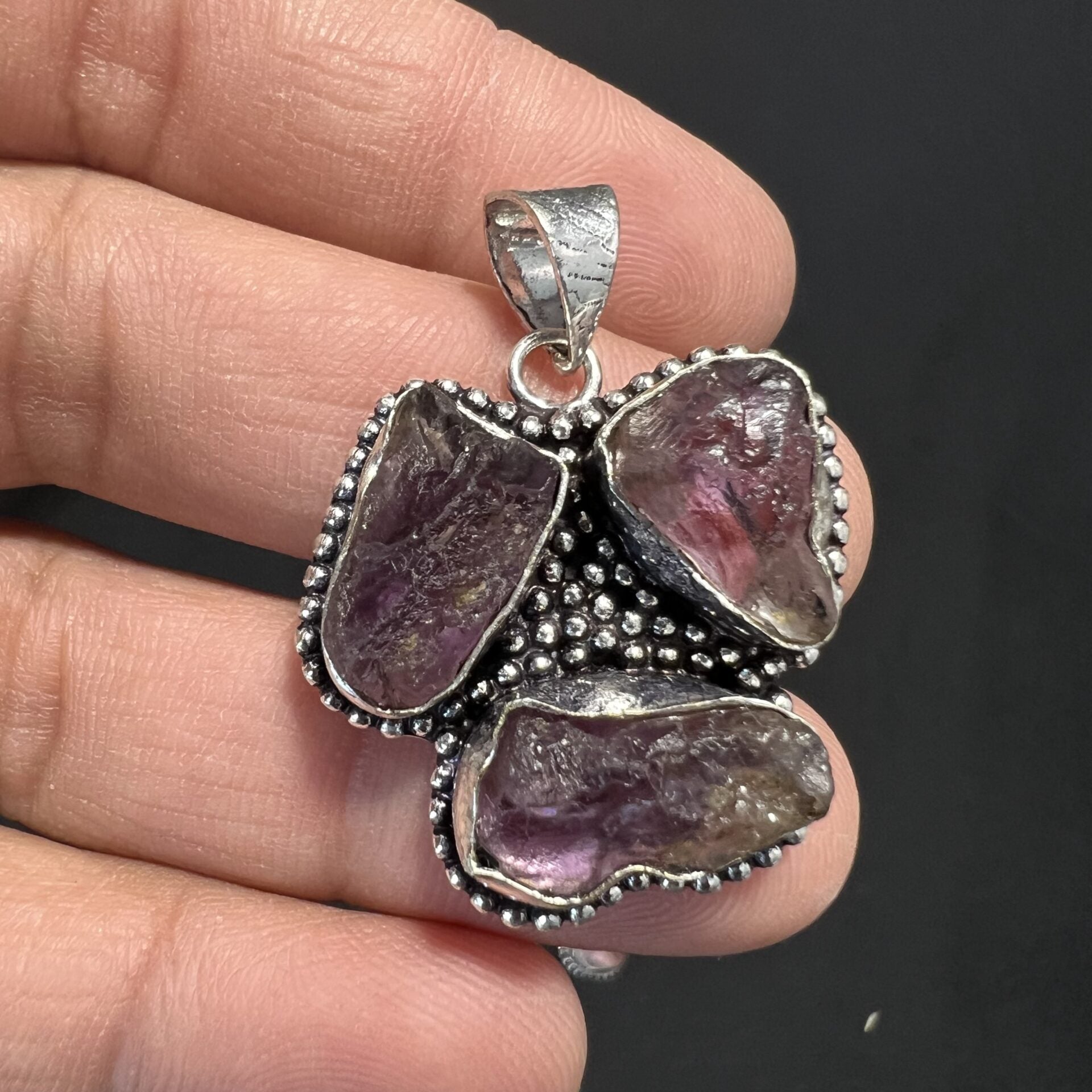 Amethyst Raw Flower Pendant image 0