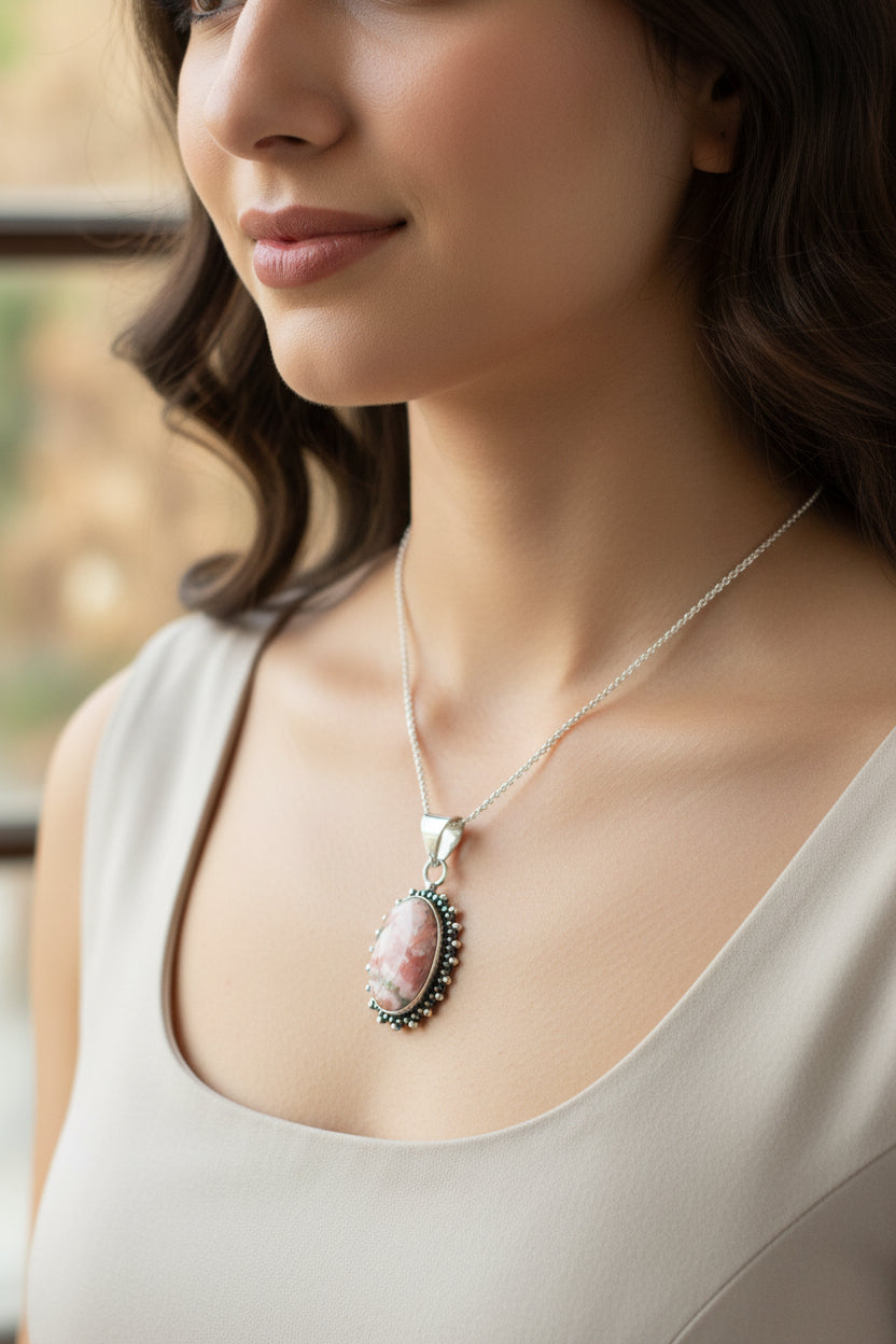 Rhodochrosite pendant