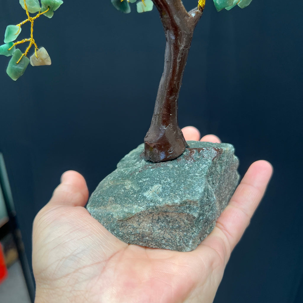 Green Aventurine Tree with Crystal Base 1