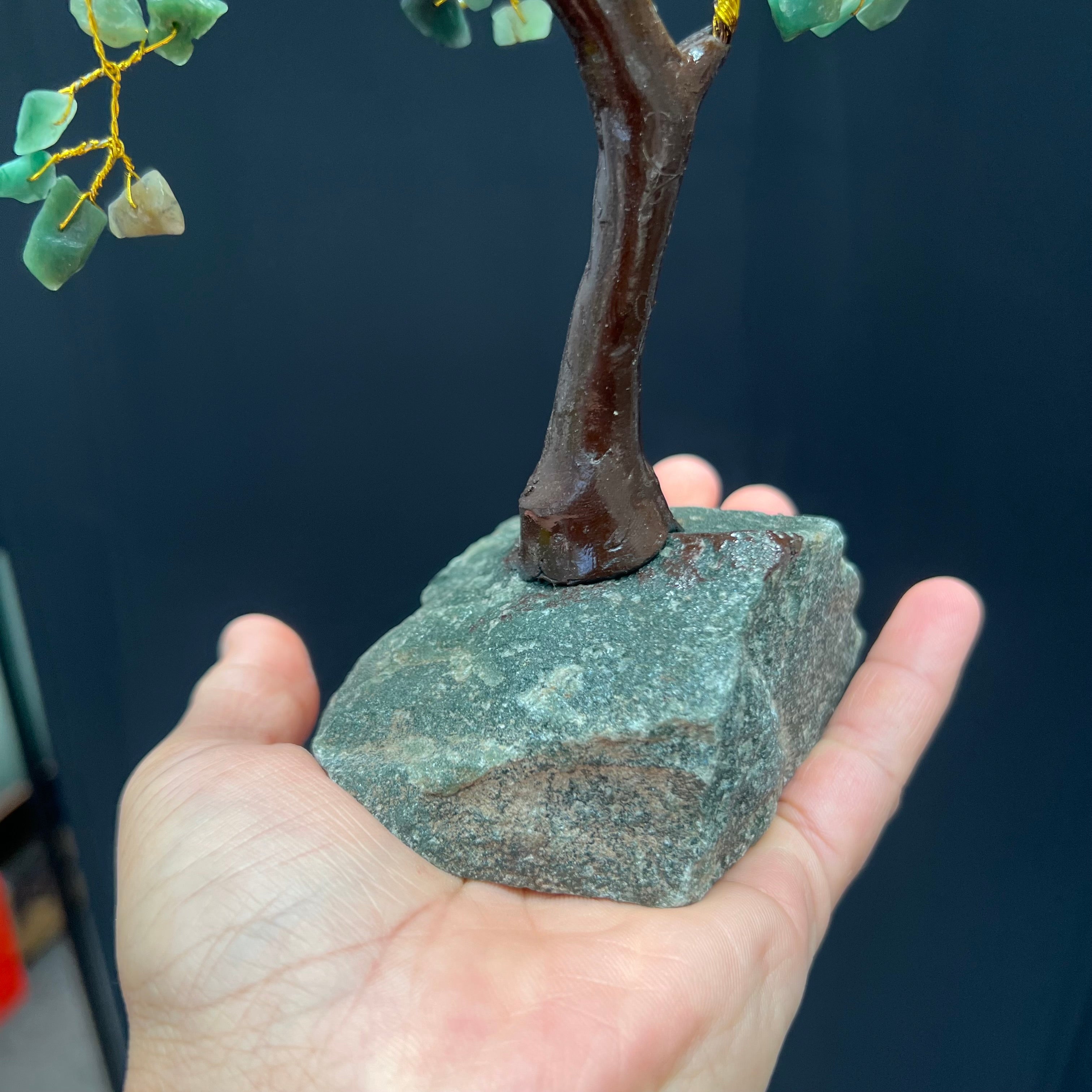 Green Aventurine Tree with Crystal Base 1