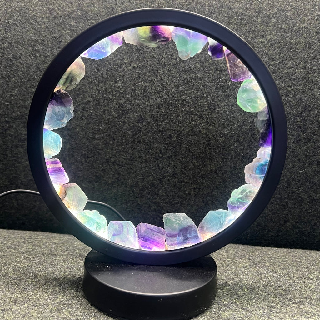 LED Crystal Rainbow Fluorite USB Lamp