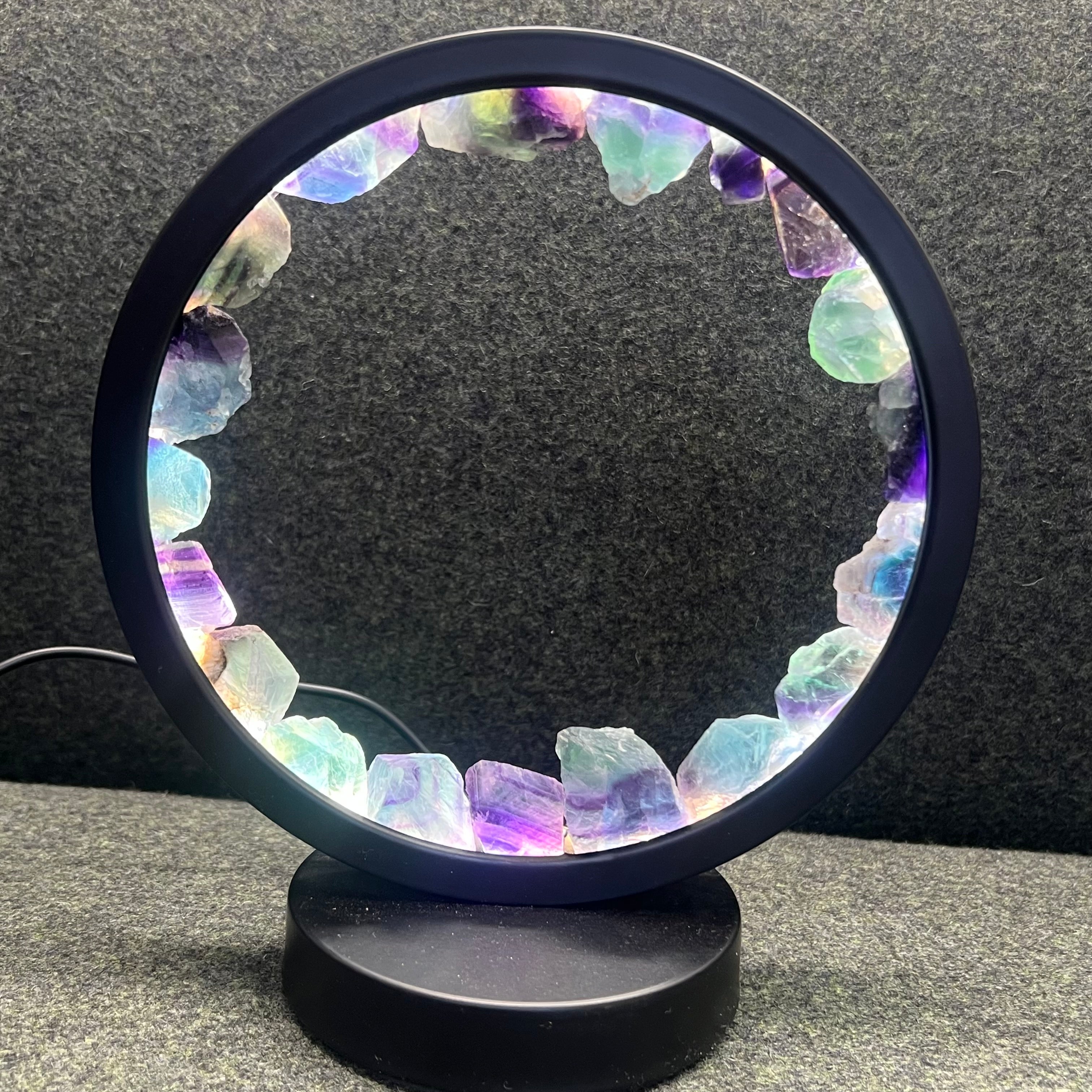 LED Crystal Rainbow Fluorite USB Lamp