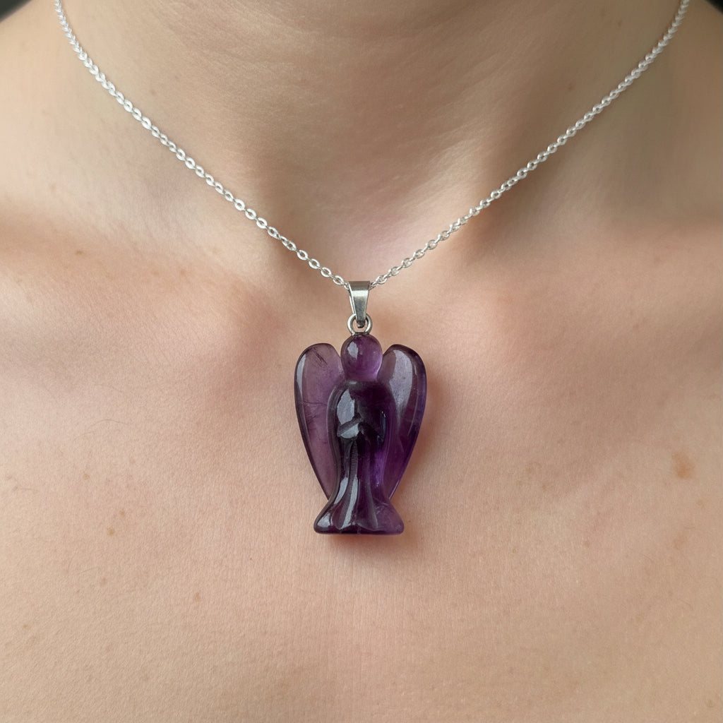 Amethyst Guardian Angel pendant