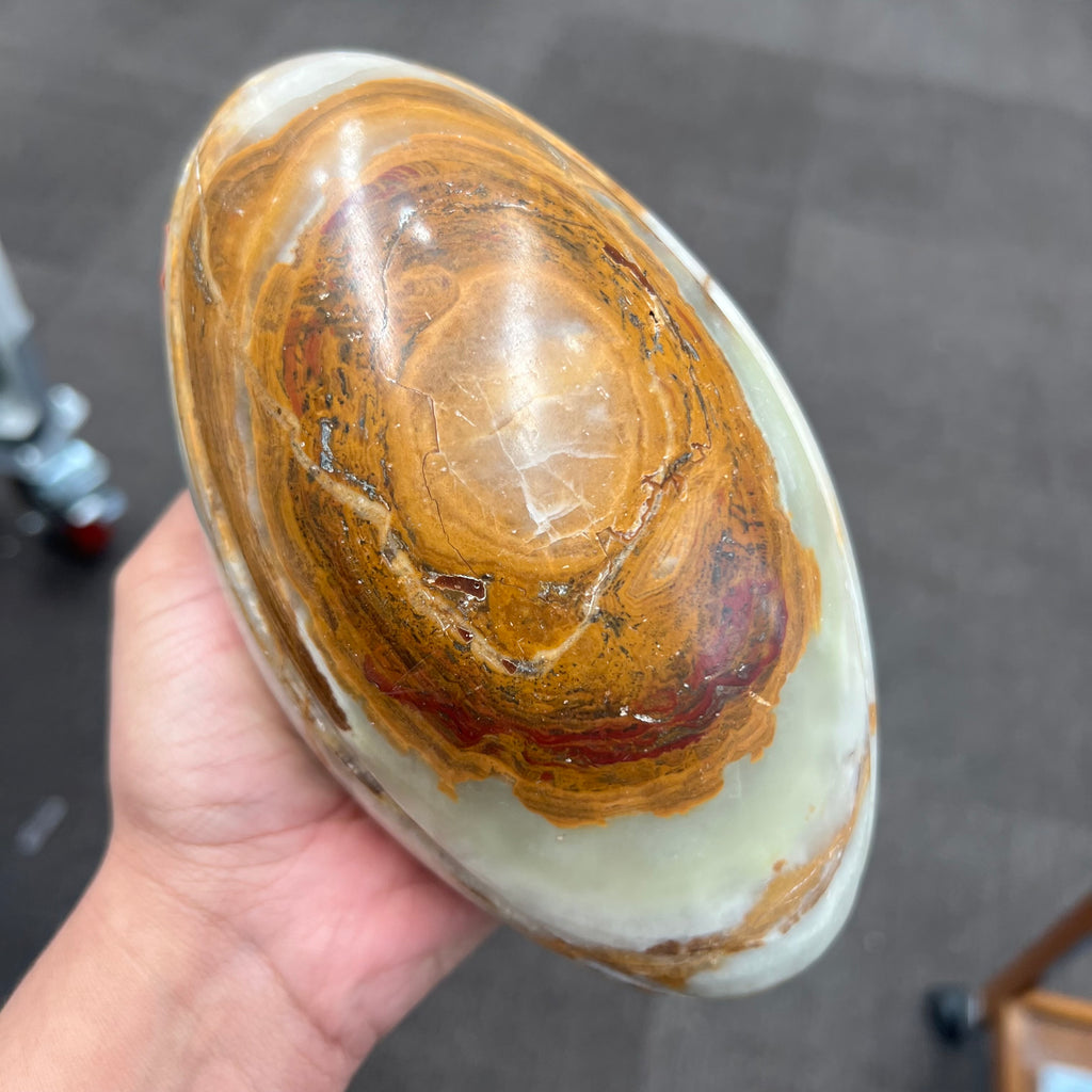 Banded Green calcite Footy ball