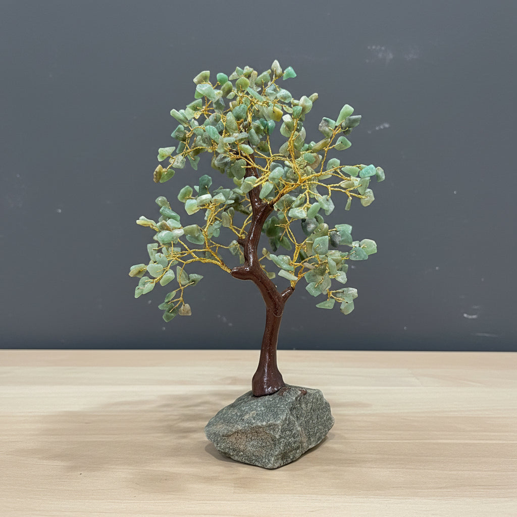 Green Aventurine Tree with Crystal Base 1