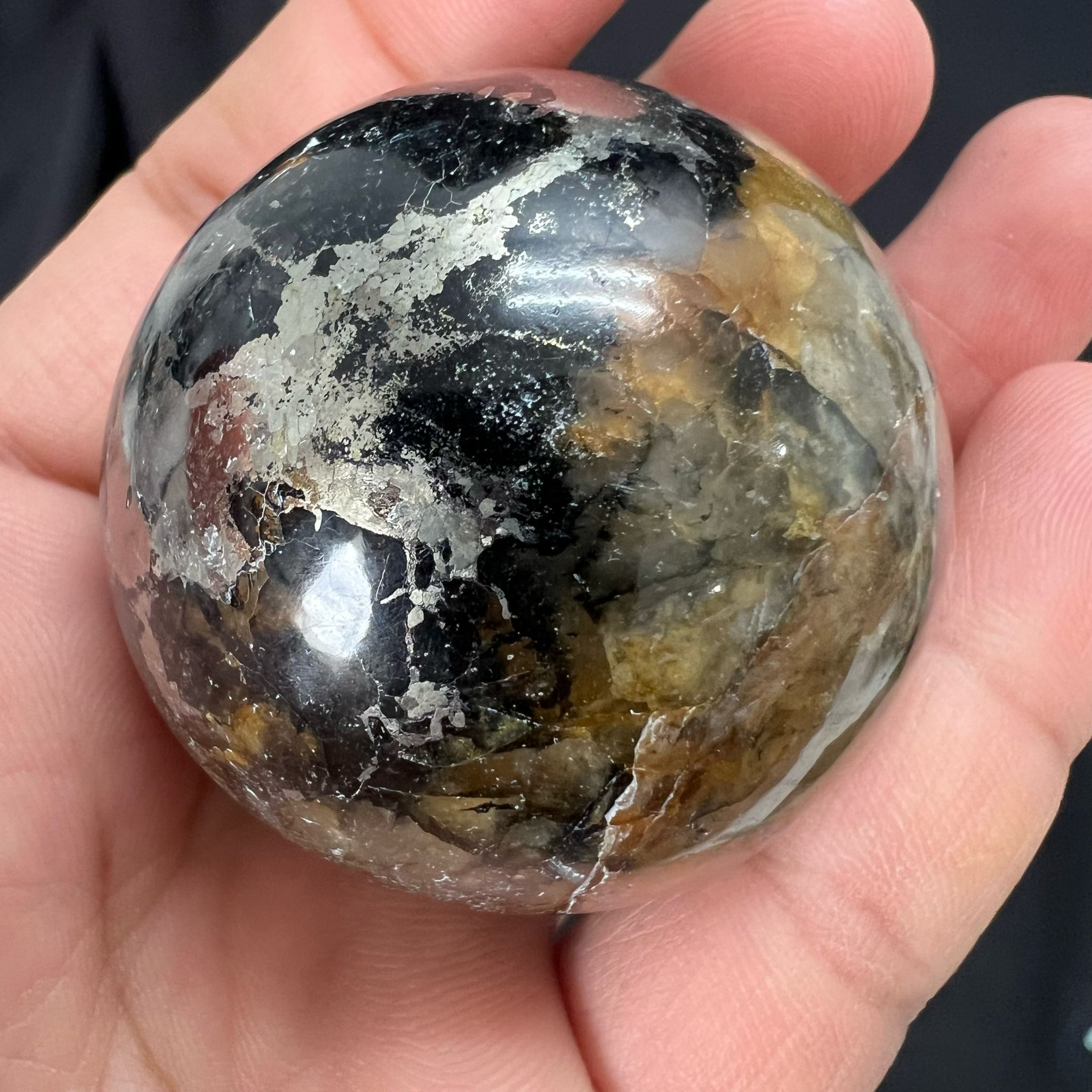 Golden Healer Quartz with Pyrite Sphere image 0