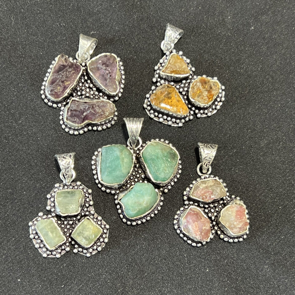 Citrine Raw Flower Pendant image 1