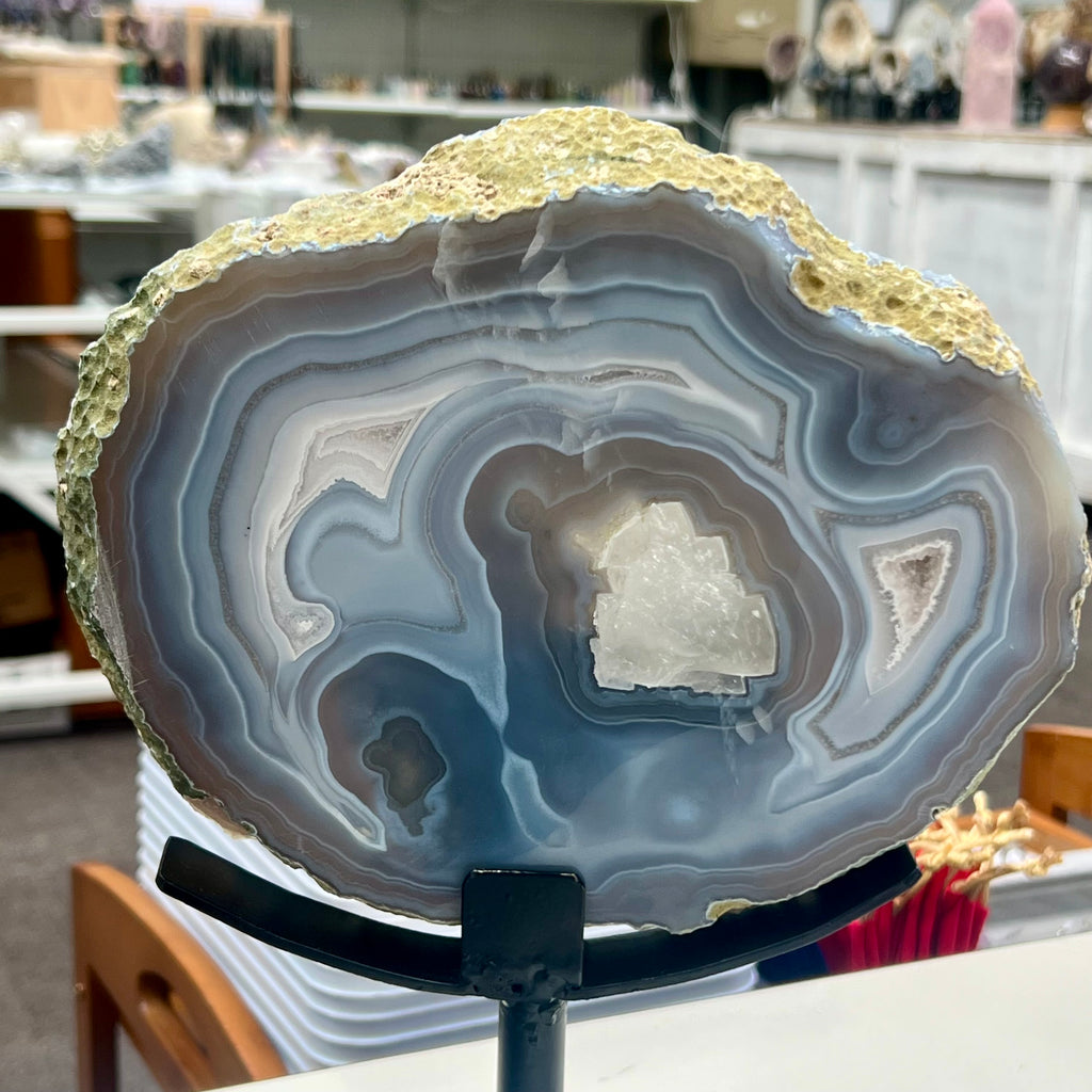 Agate Slice on Stand