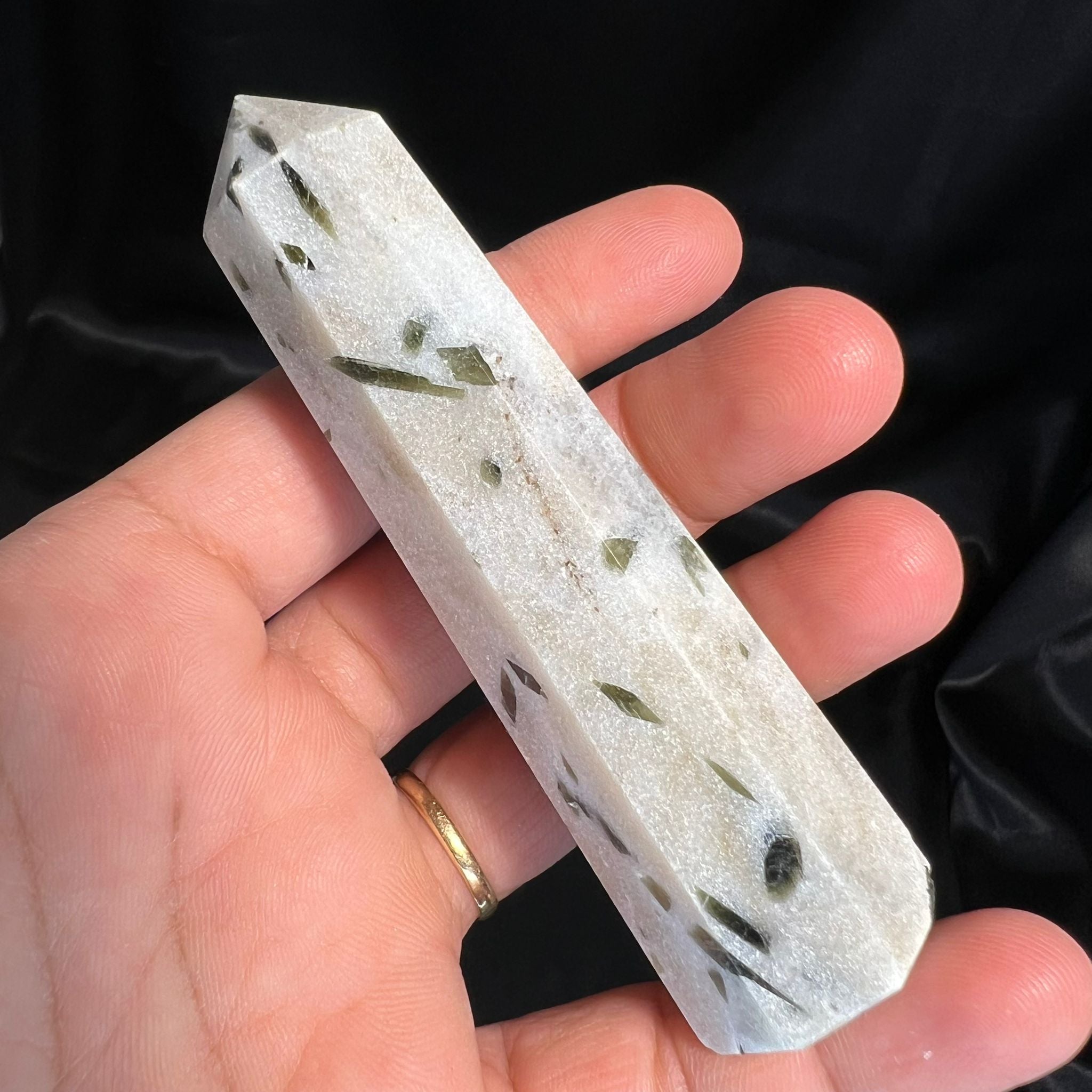 Green Tourmaline Quartz Point image 0