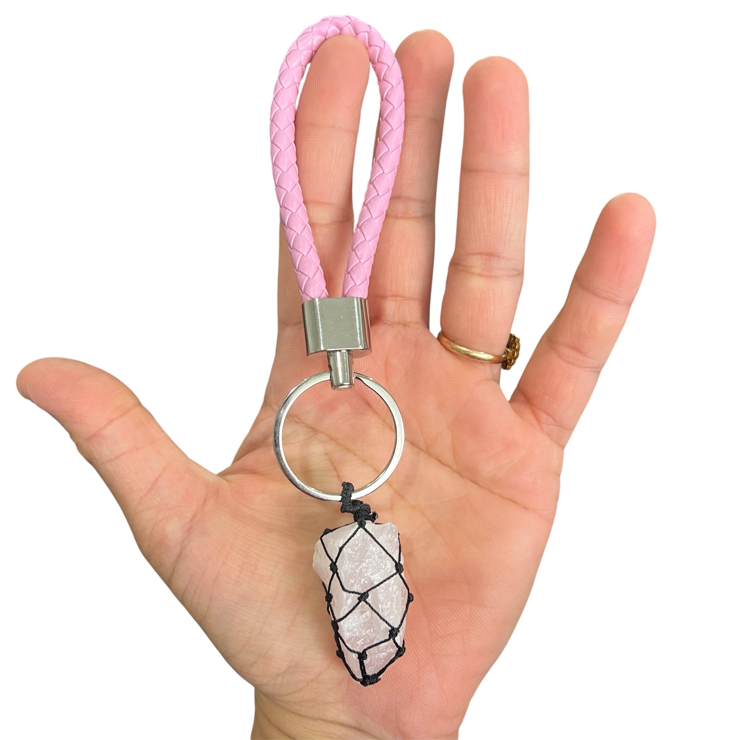 Rose Quartz Bag Tag / Key Chain image 1