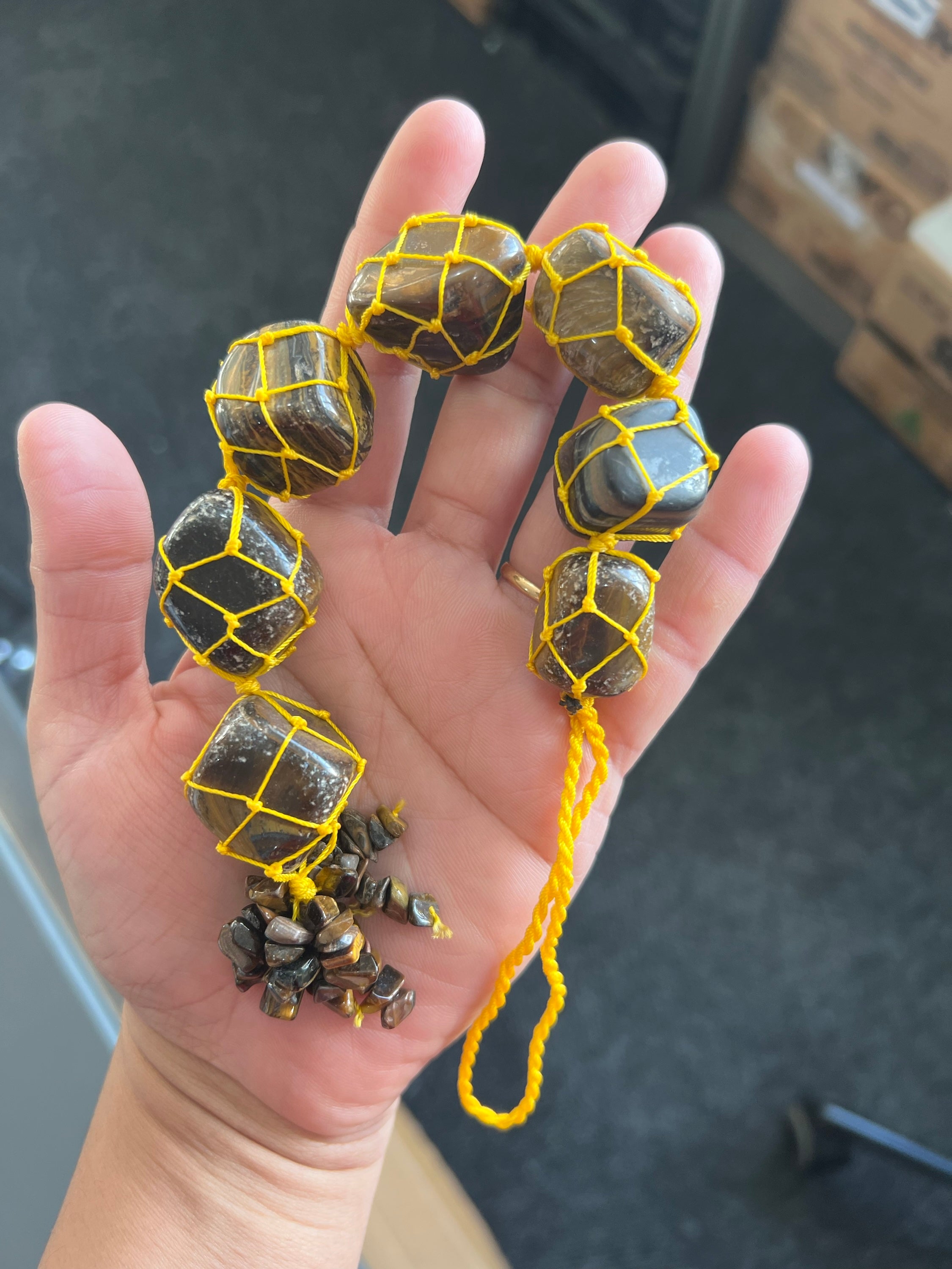 Tiger Eye Macrame Decor Hanging image 0