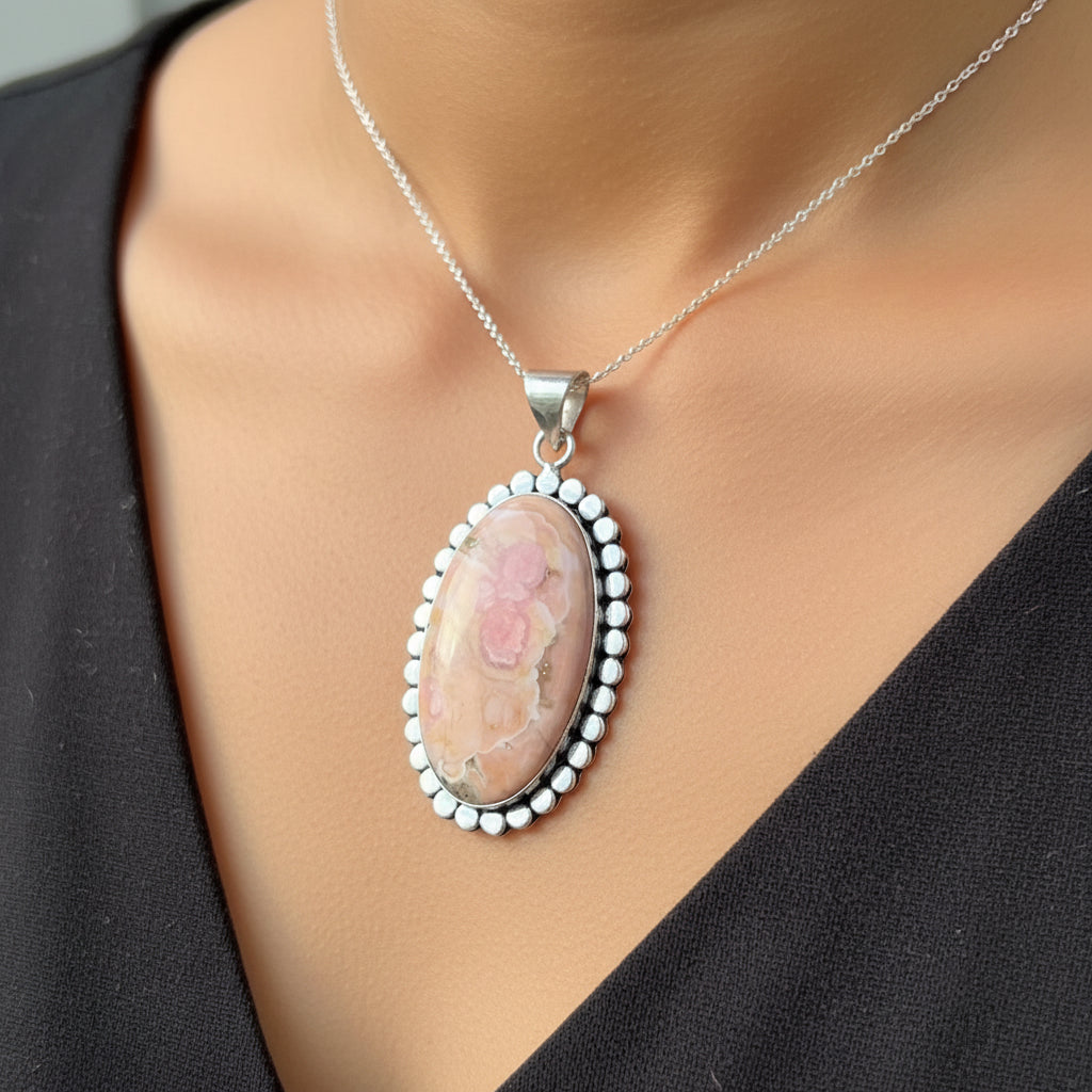 Rhodochrosite pendant