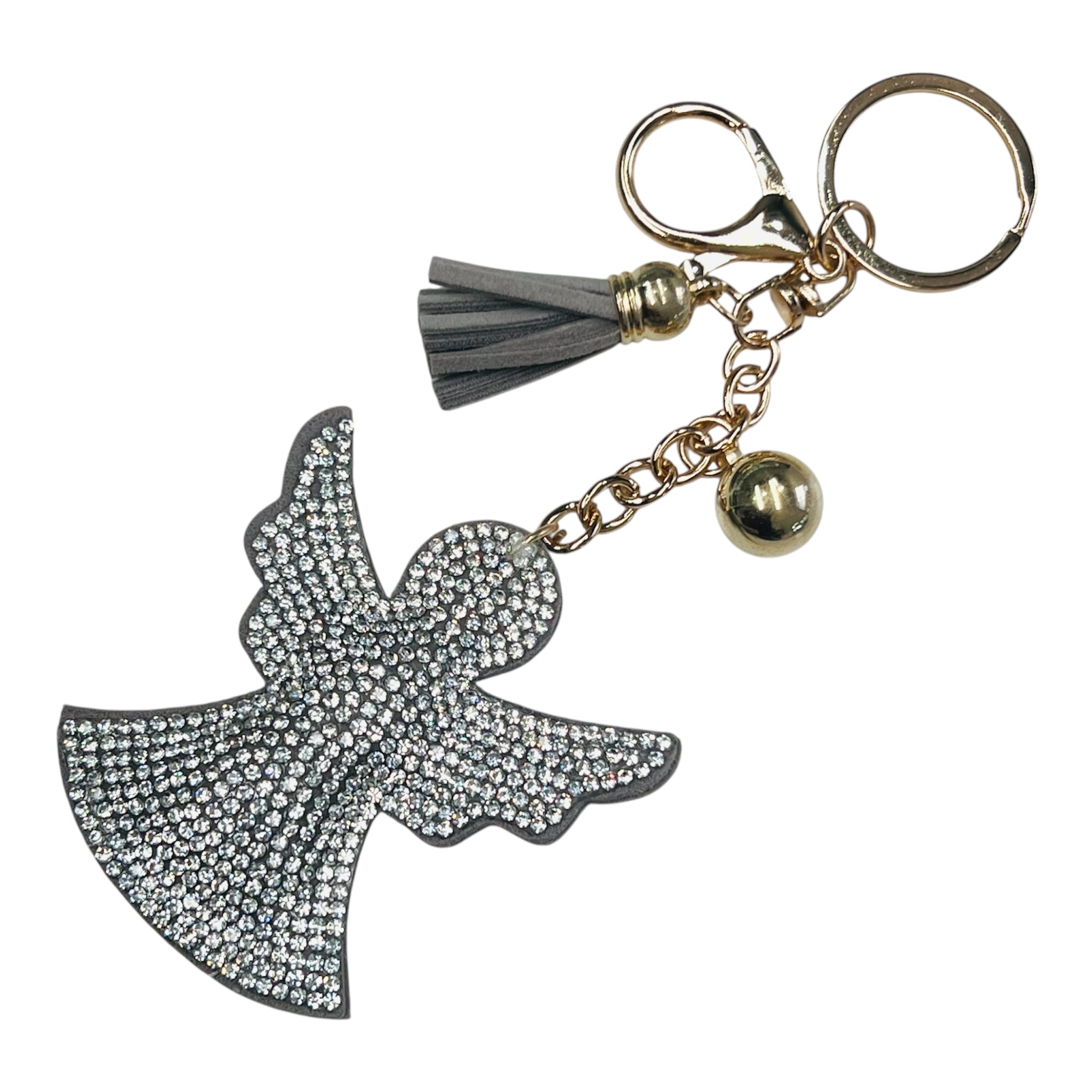 Rhinestone Guardian Angel Keychain