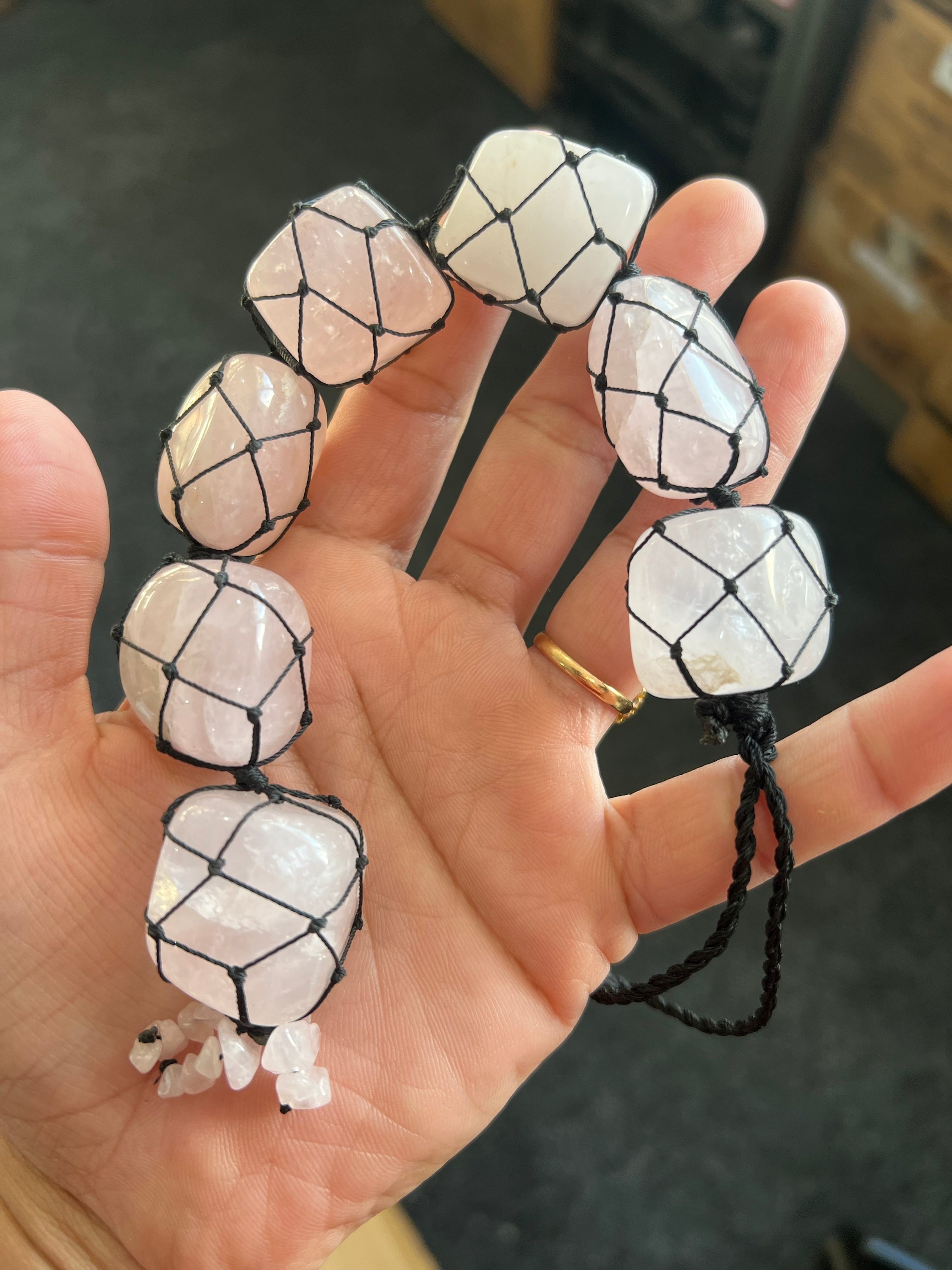 Rose Qaurtz Macrame Decor Hanging image 0