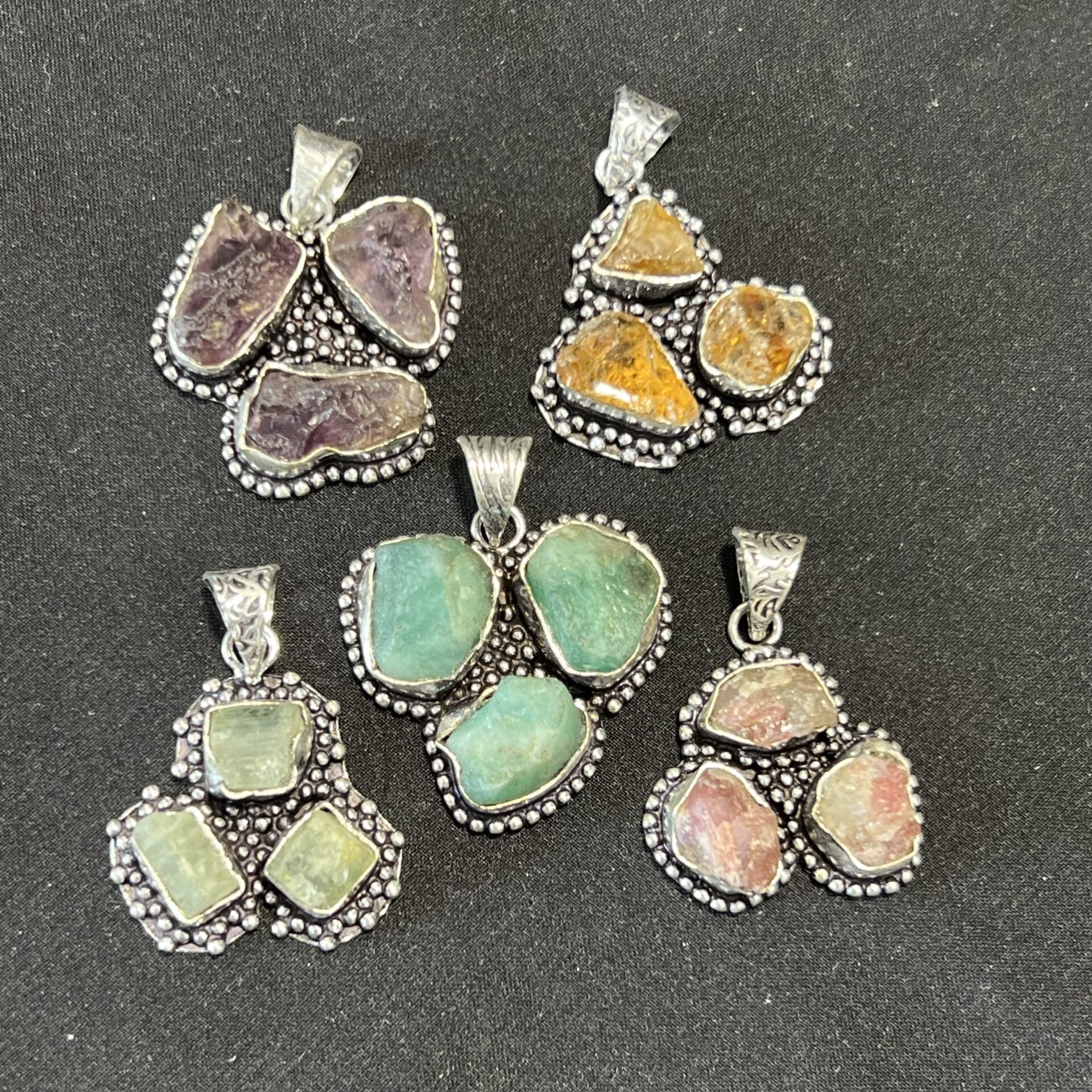 Tourmaline Pink Raw Flower Pendant image 1