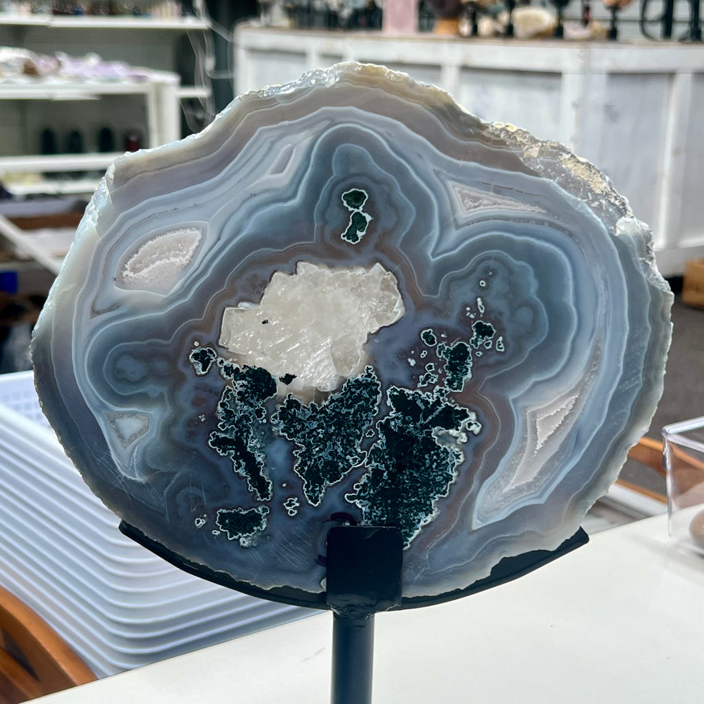 Agate Slice on Stand