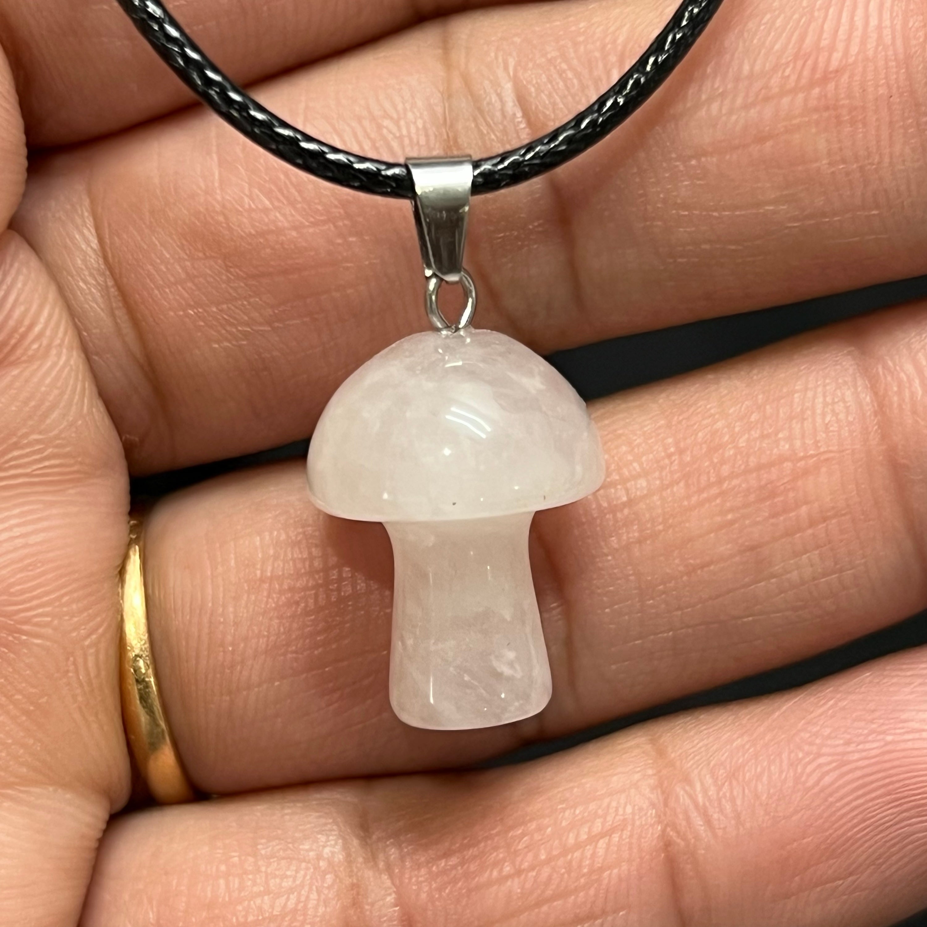 Rose Quartz Mushroom Pendant image 0