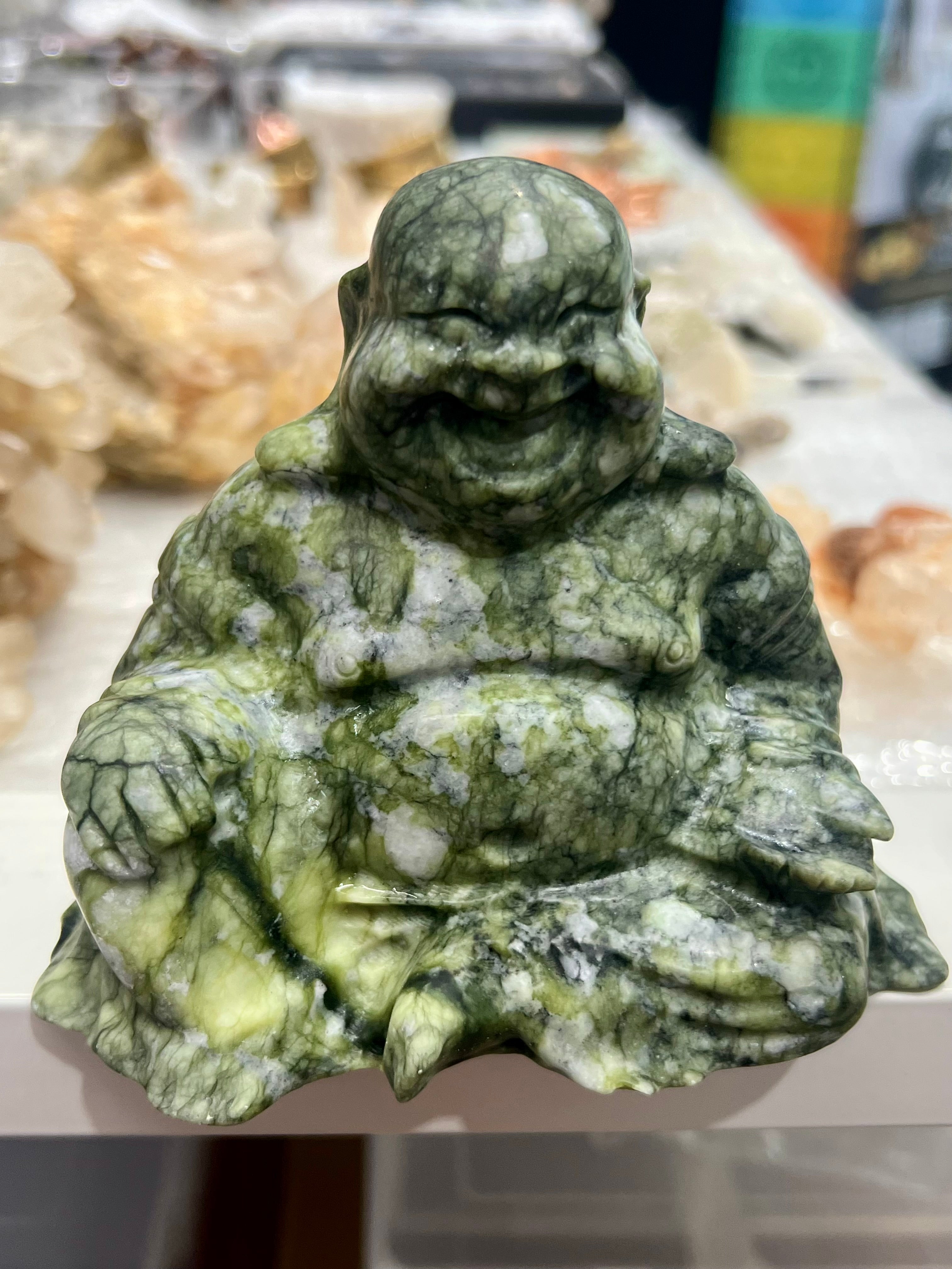 Large Jade Laughing Buddha