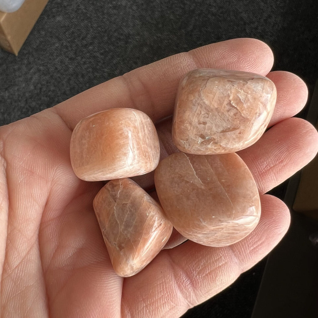 Peach Moonstone Tumbles - 1 Peice image