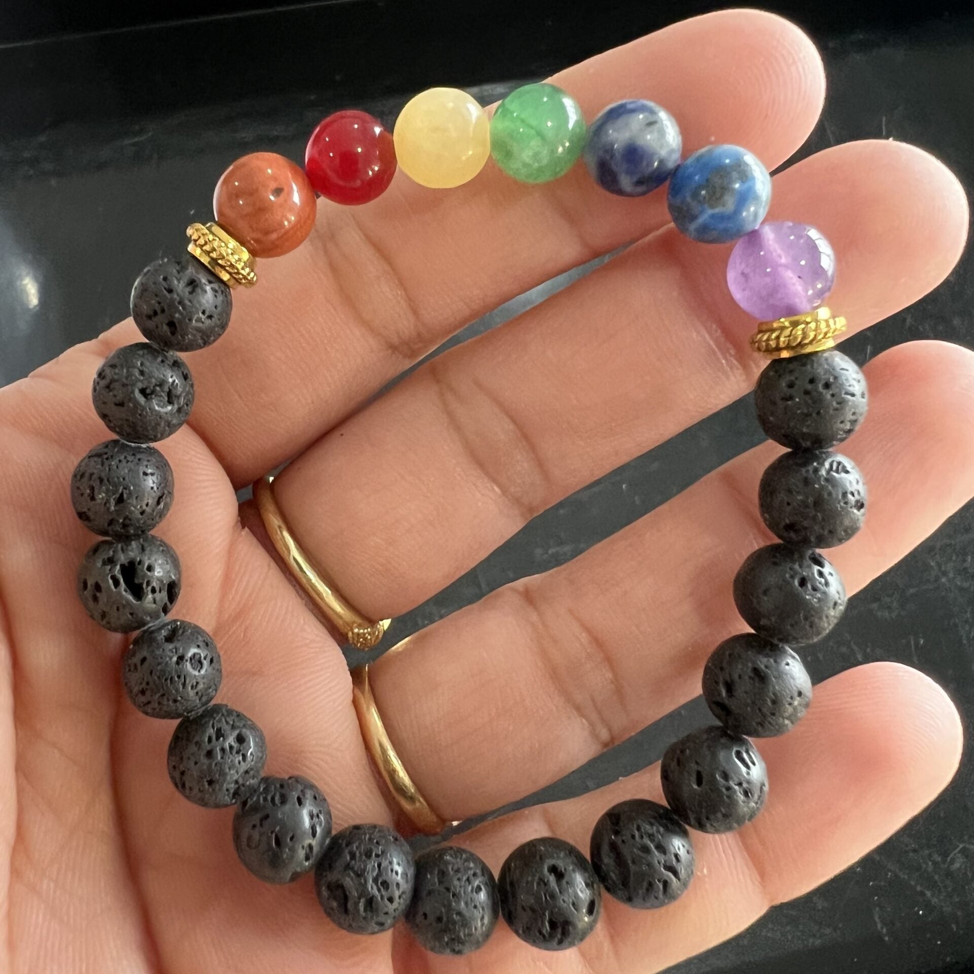 Seven Chakra with Lava Stone Bracelet image 0