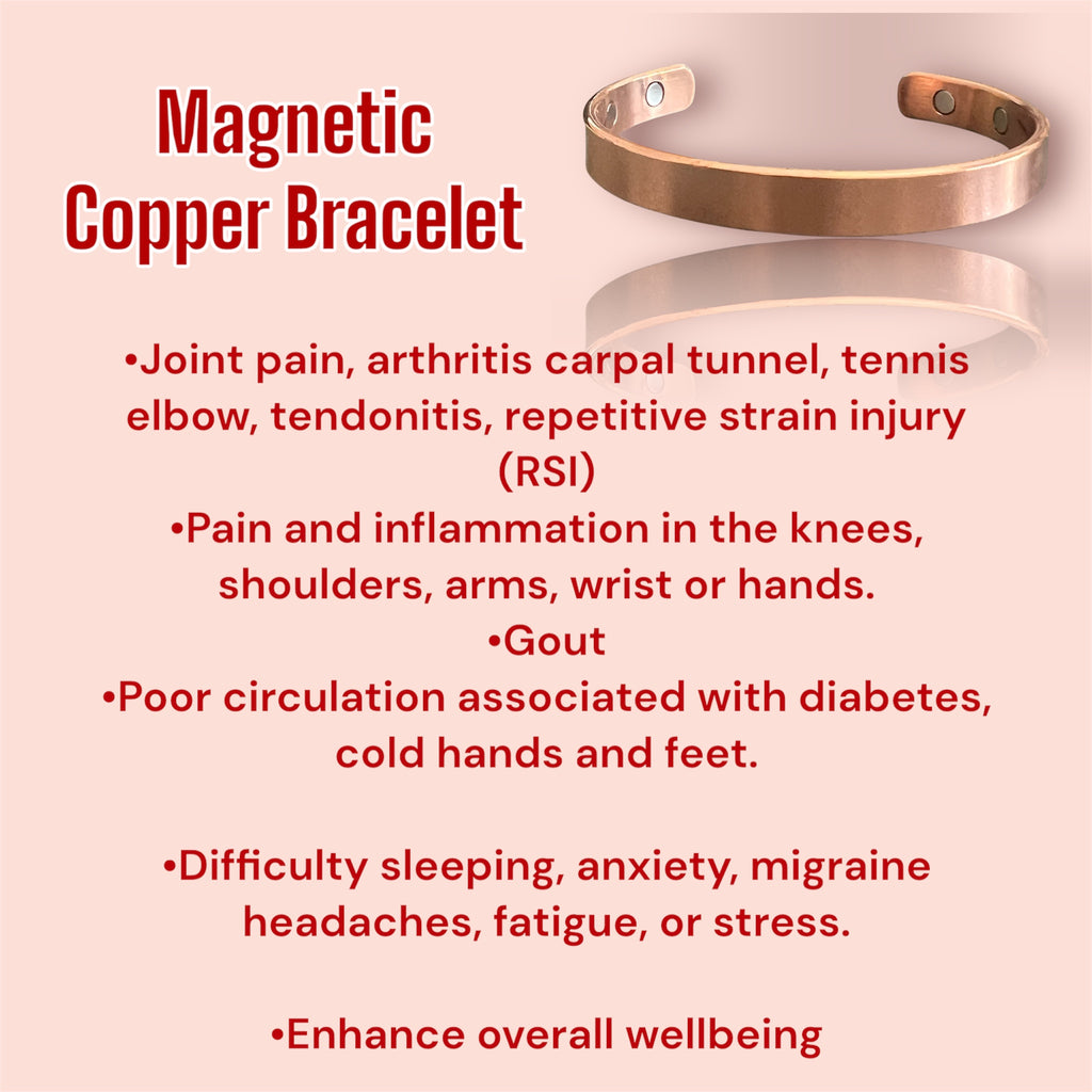Solid Copper bracelet/cuff with magnets