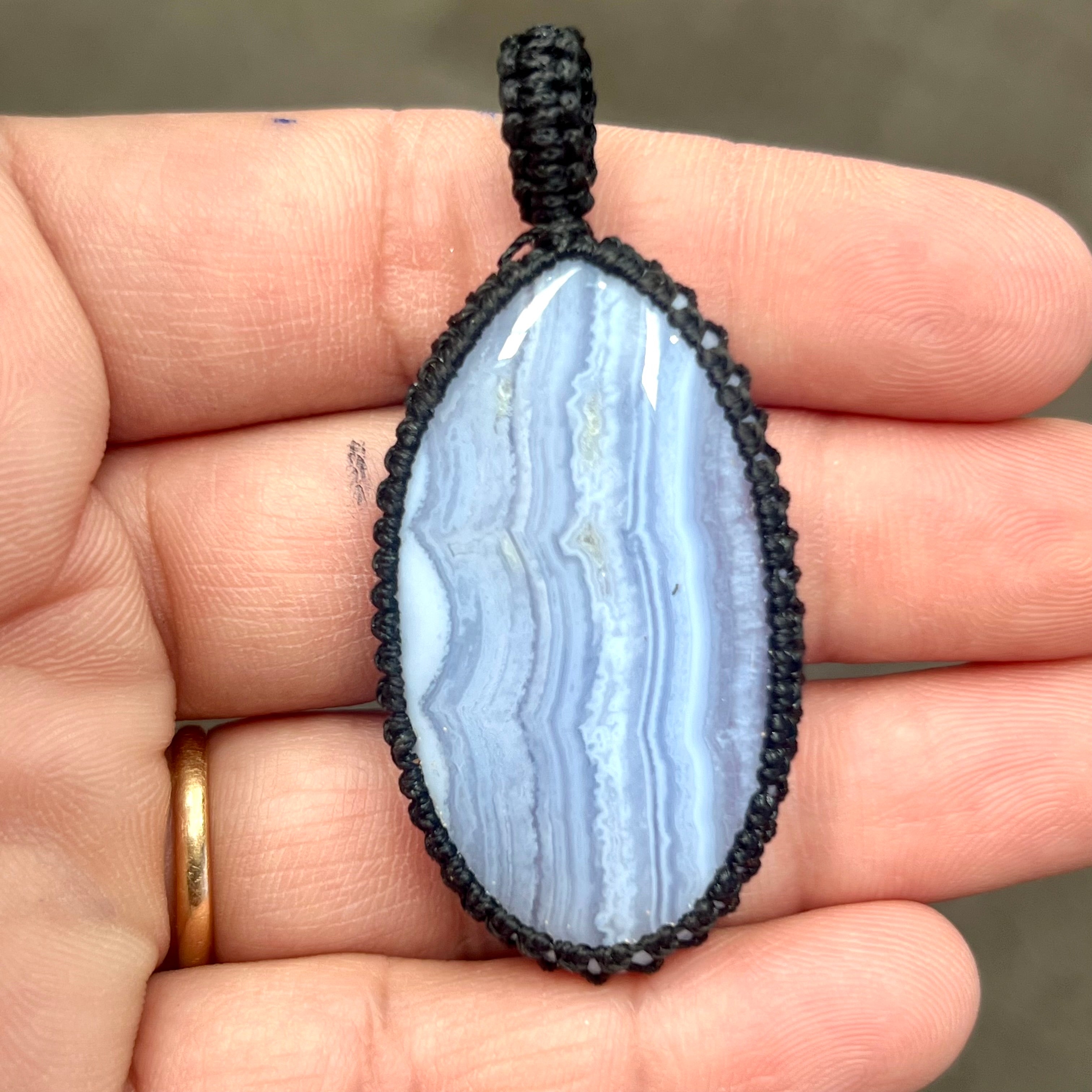 Blue Lace agate pendant