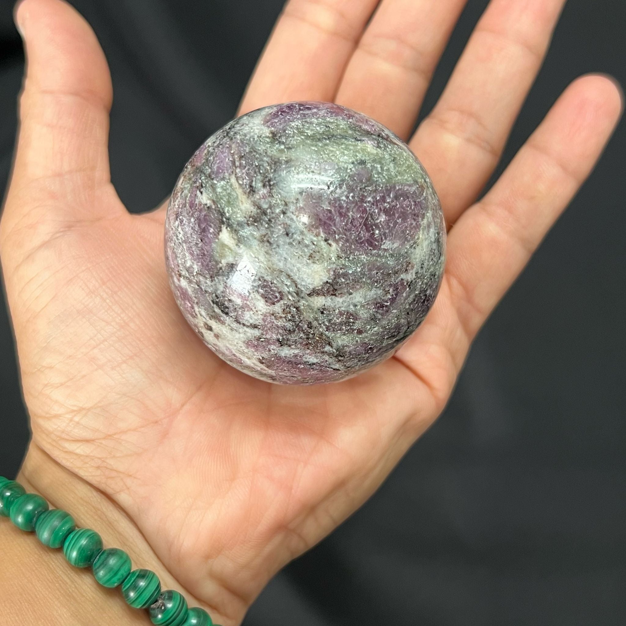 Garnet Tourmaline Matrix Sphere image 0