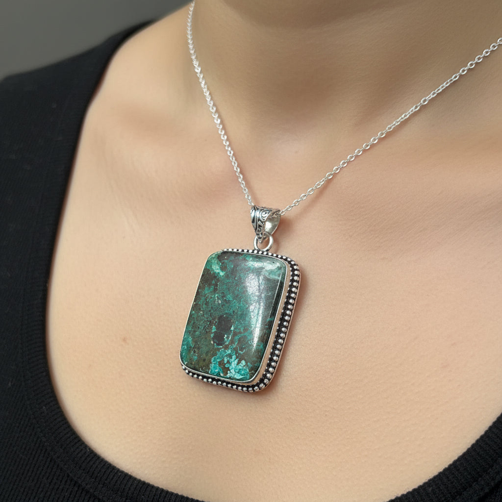 Chrysocolla pendant