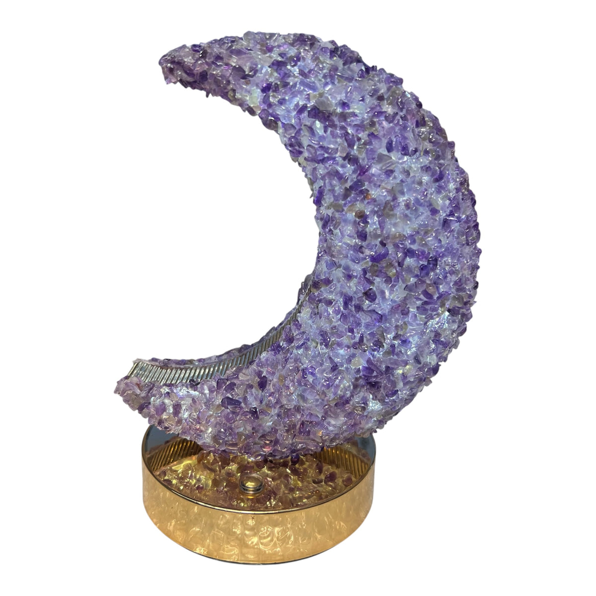 Rechargeable Amethyst Moon Lamp