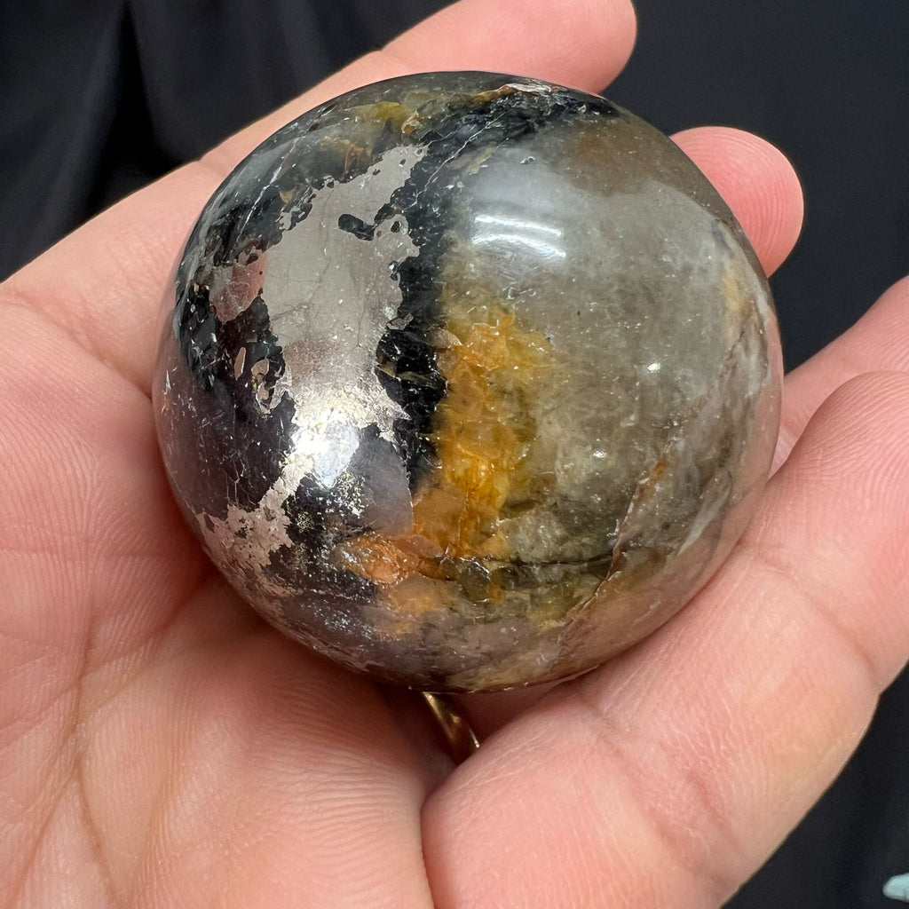 Golden Healer Quartz with Pyrite Sphere image 2