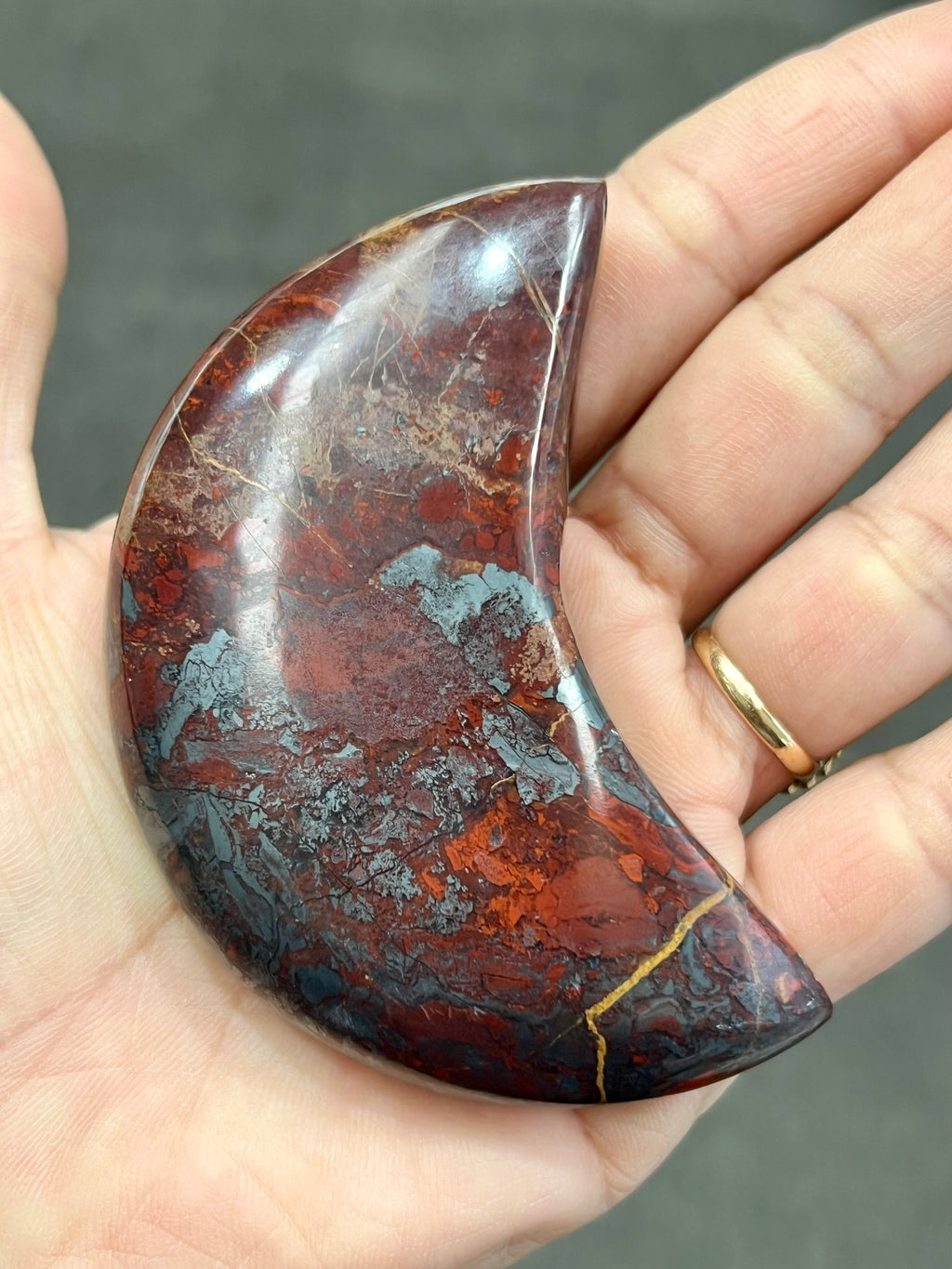 Jaspilite Moon ( Red Jasper + Hematite)