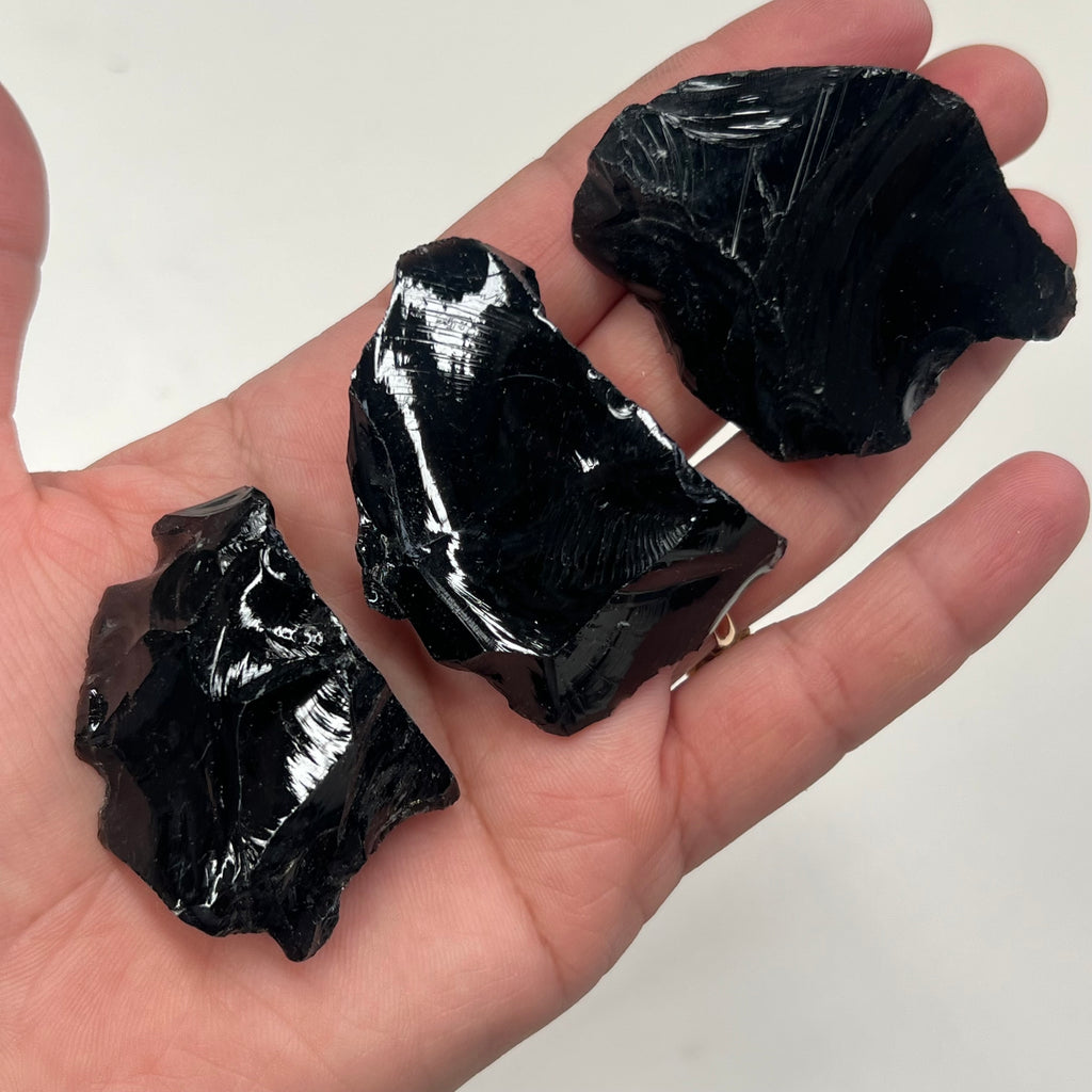 Black Obsidian rough x 10 pcs