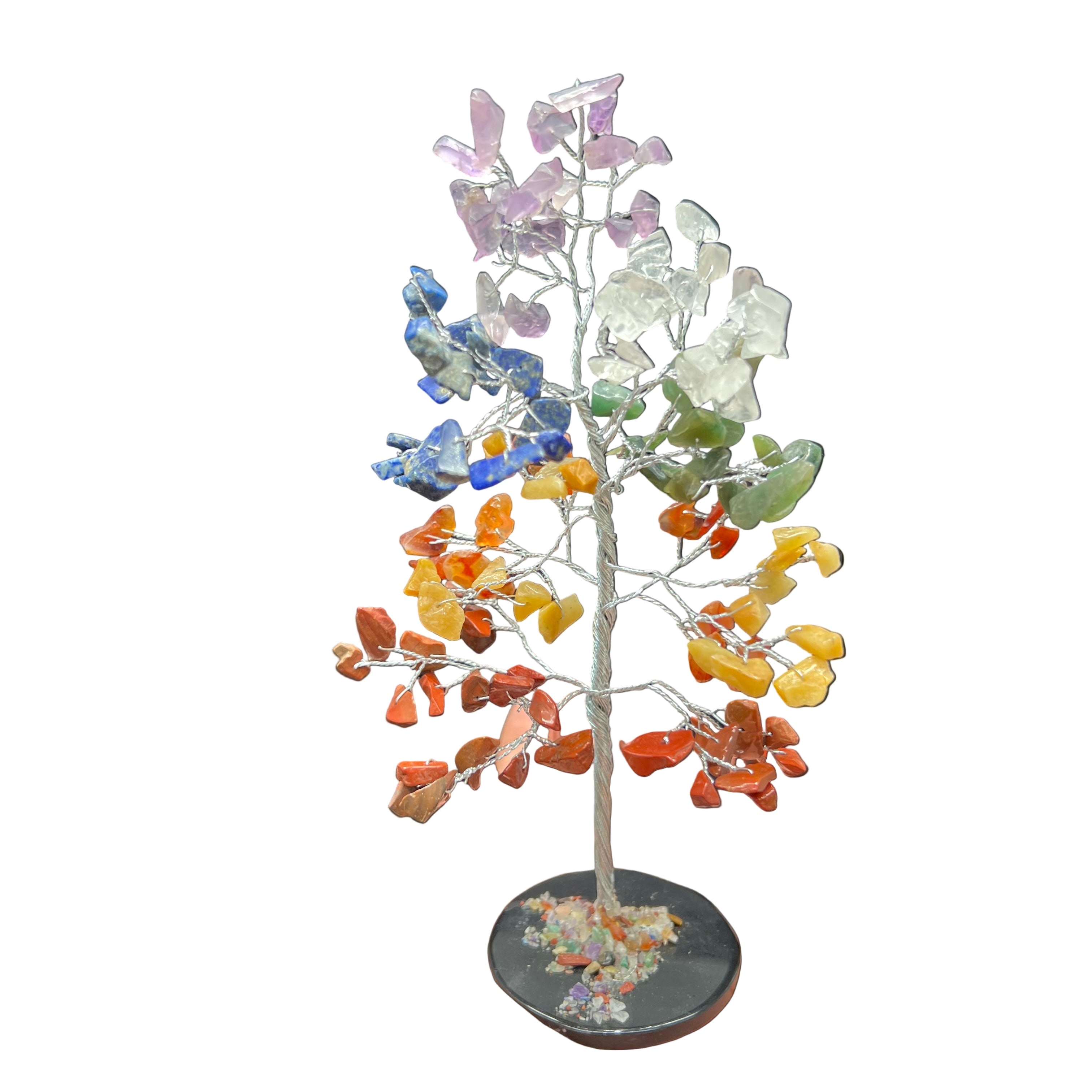 7 Chakra Tree with Obsidian Disk Base