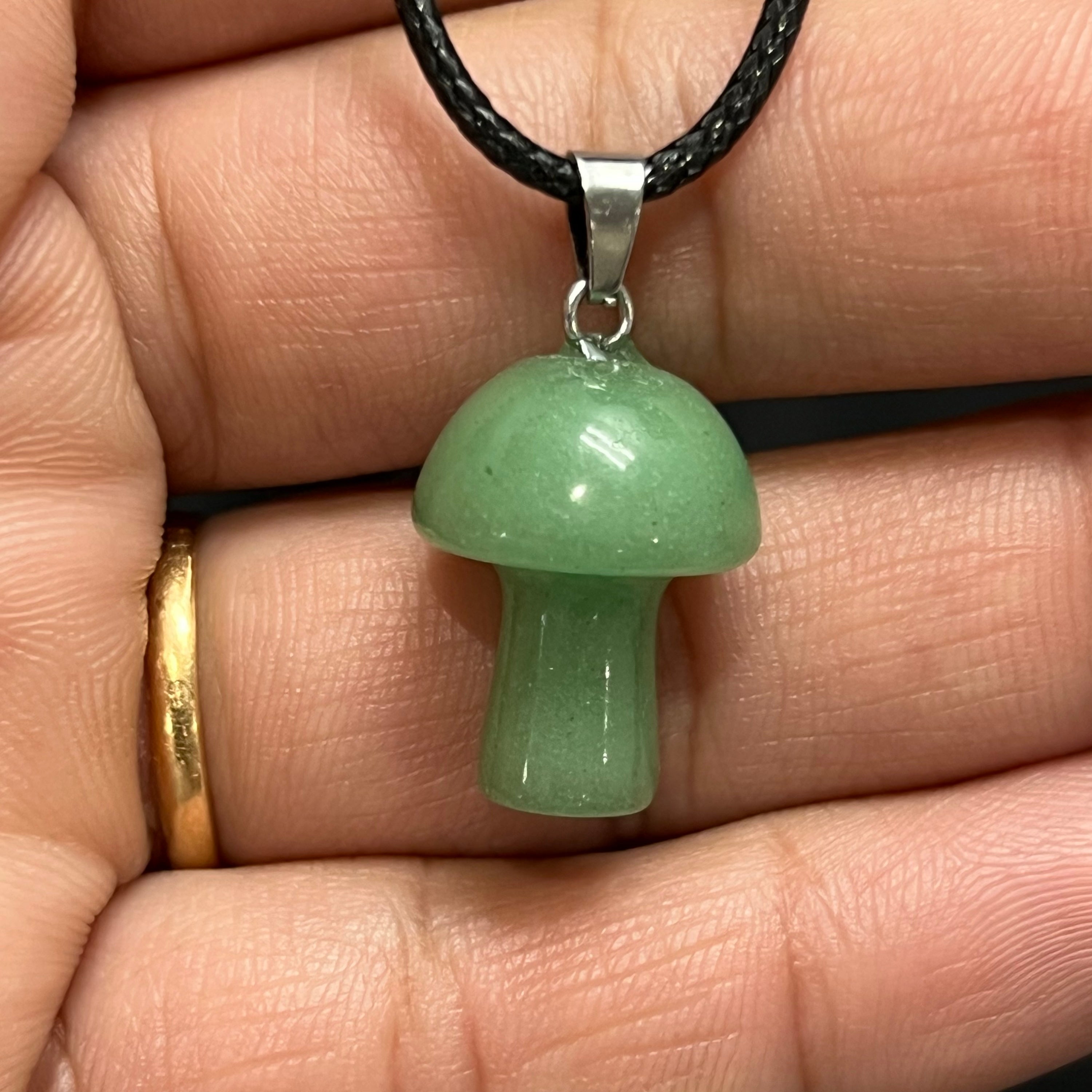 Green Aventurine Mushroom Pendant image 0