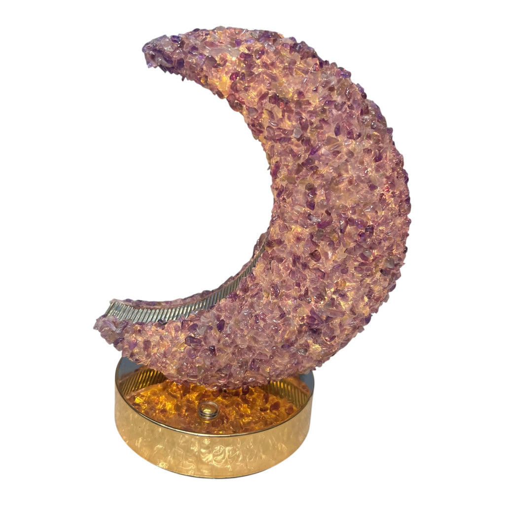 Rechargeable Amethyst Moon Lamp
