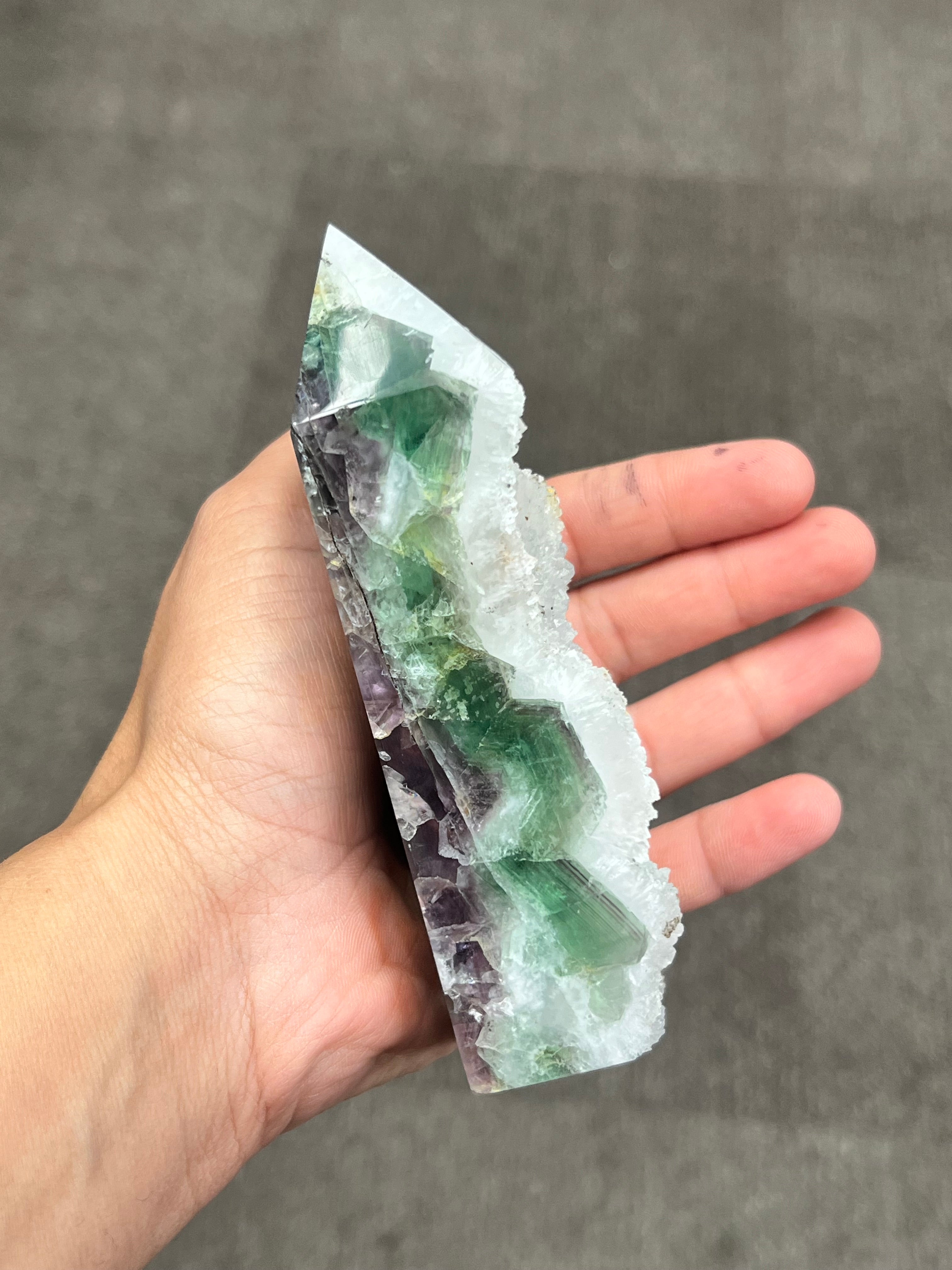 Druzy Rainbow Fluorite Tower