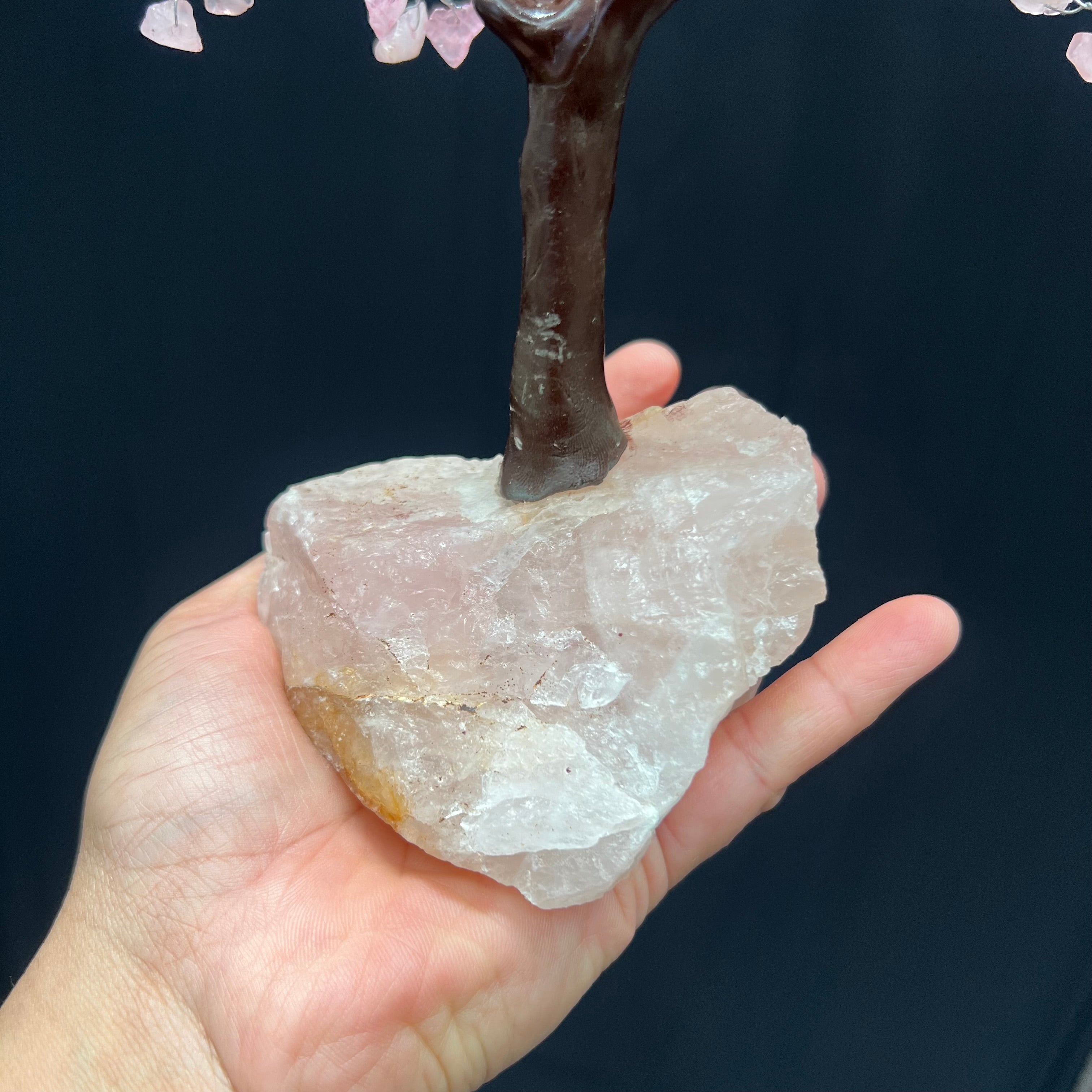 Rose Quartz Tree with Crystal Base 1