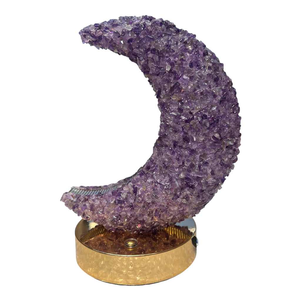 Rechargeable Amethyst Moon Lamp