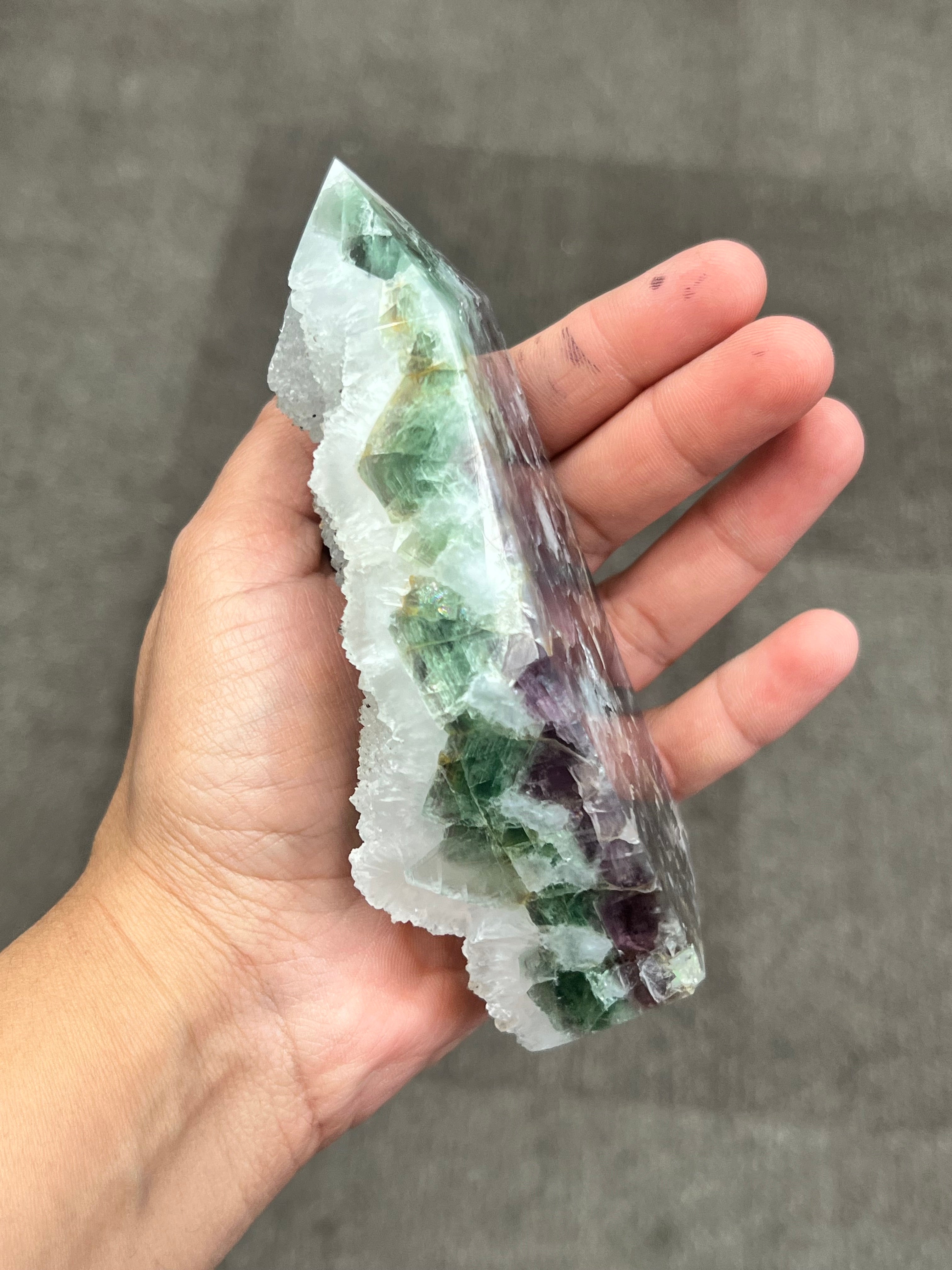 Druzy Rainbow Fluorite Tower