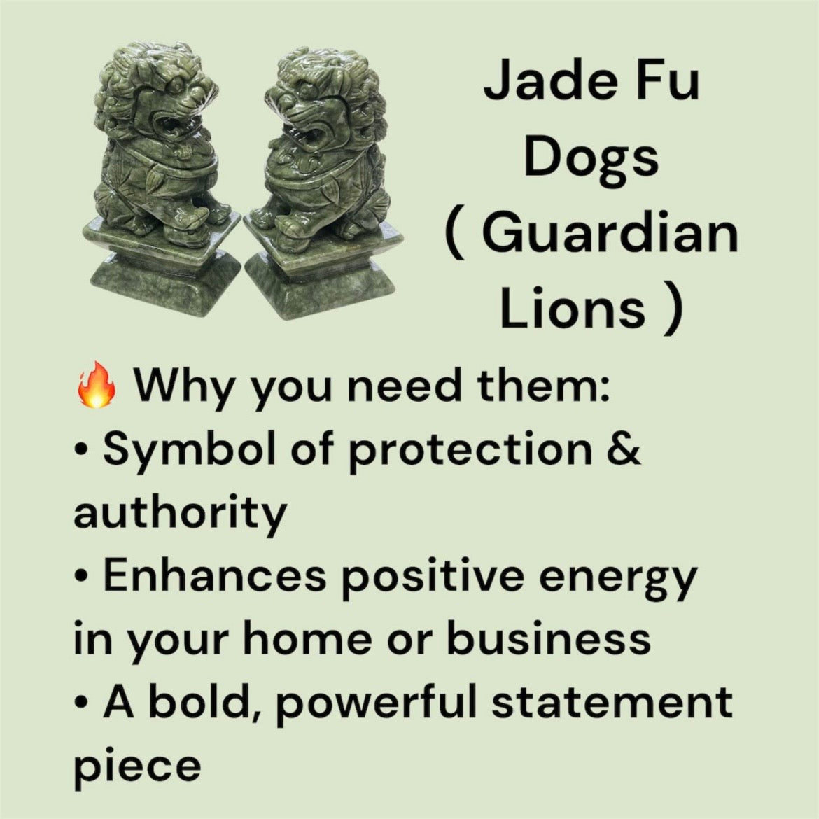 Large Jade Fu Dogs
