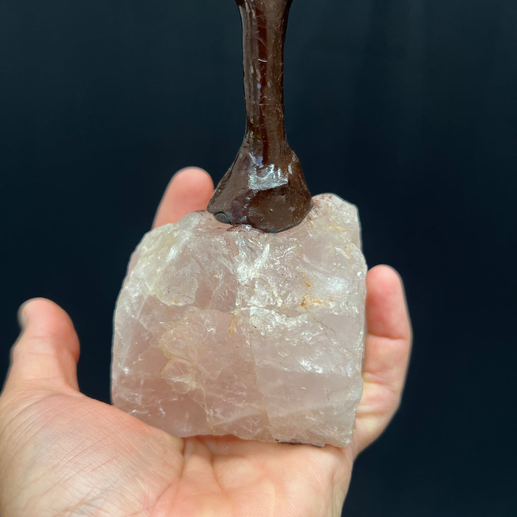 Rose Quartz Tree with Crystal Base 2