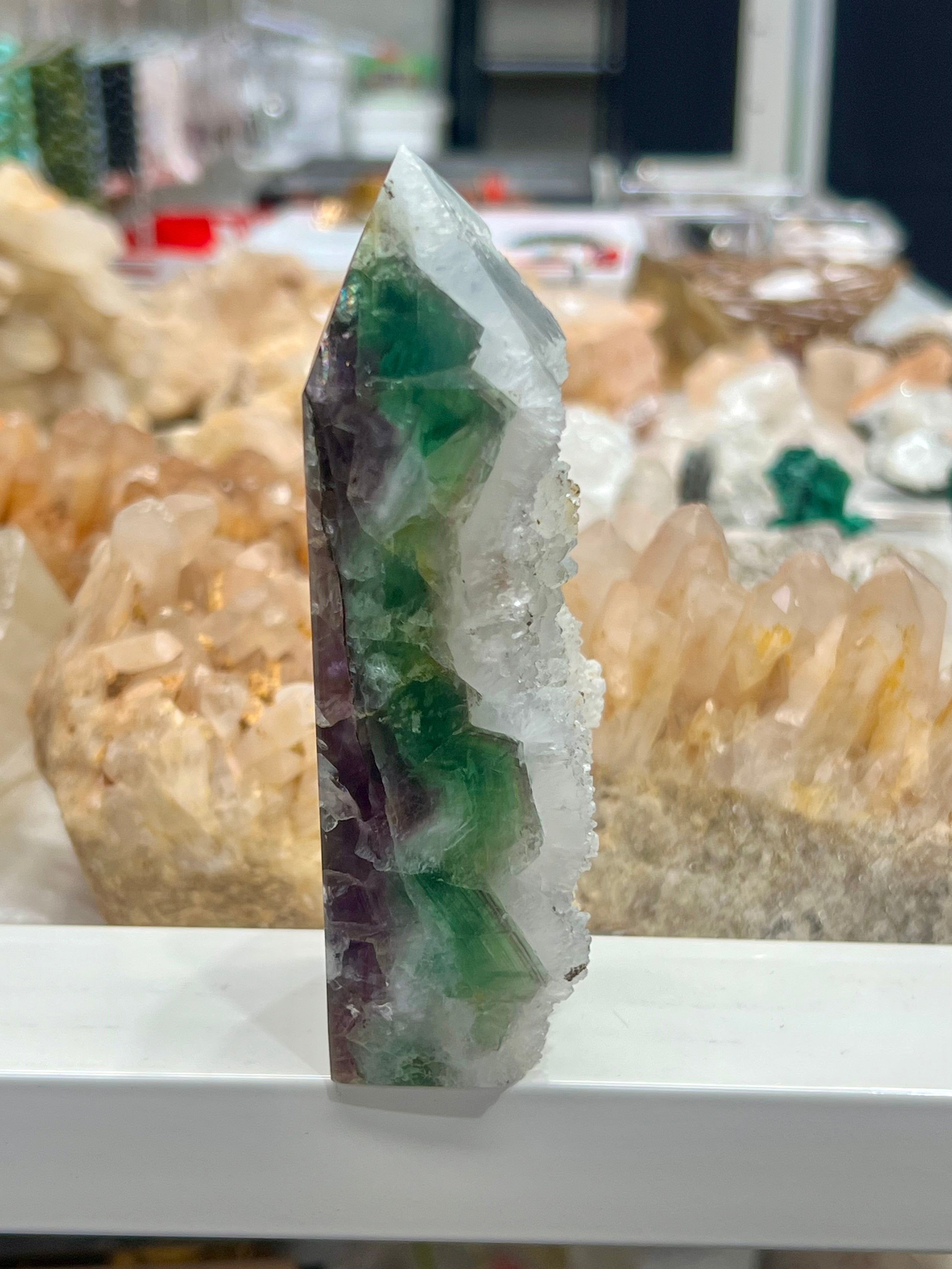 Druzy Rainbow Fluorite Tower