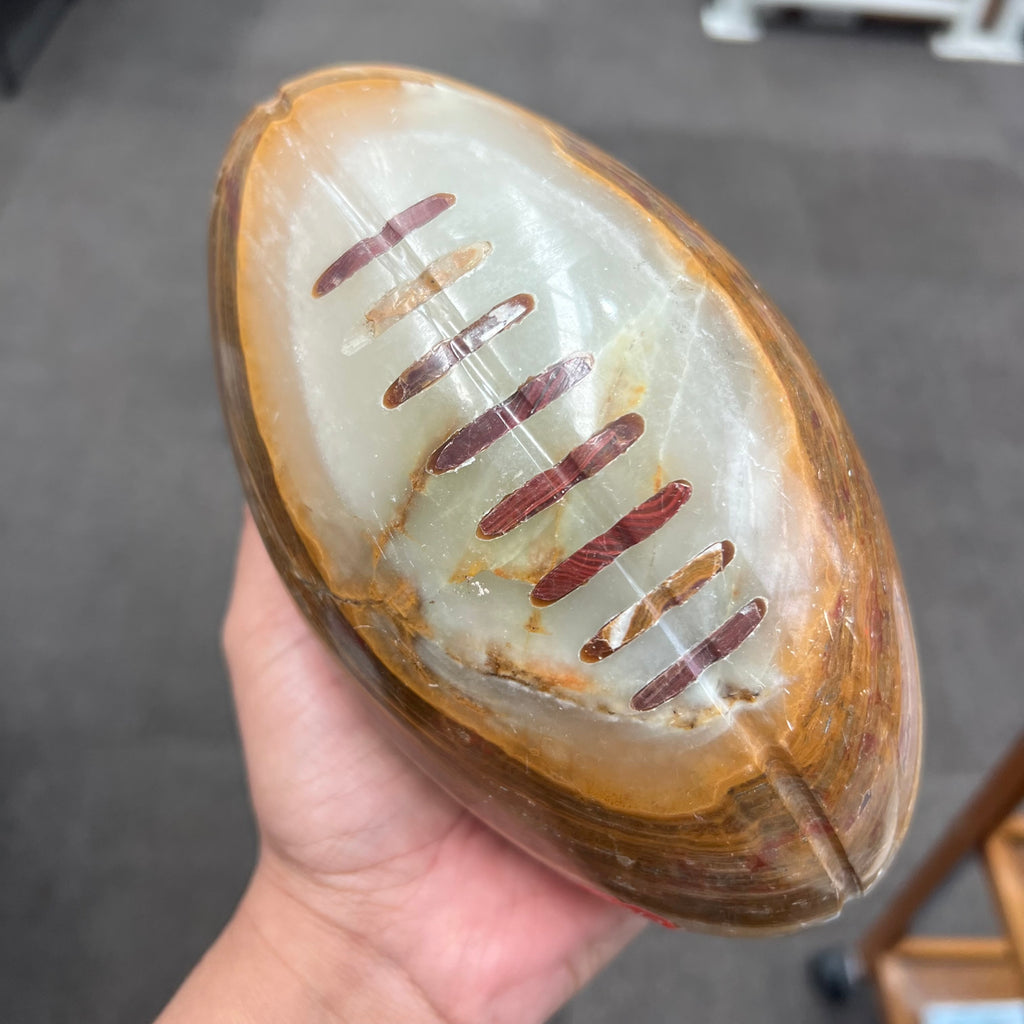 Banded Green calcite Footy ball