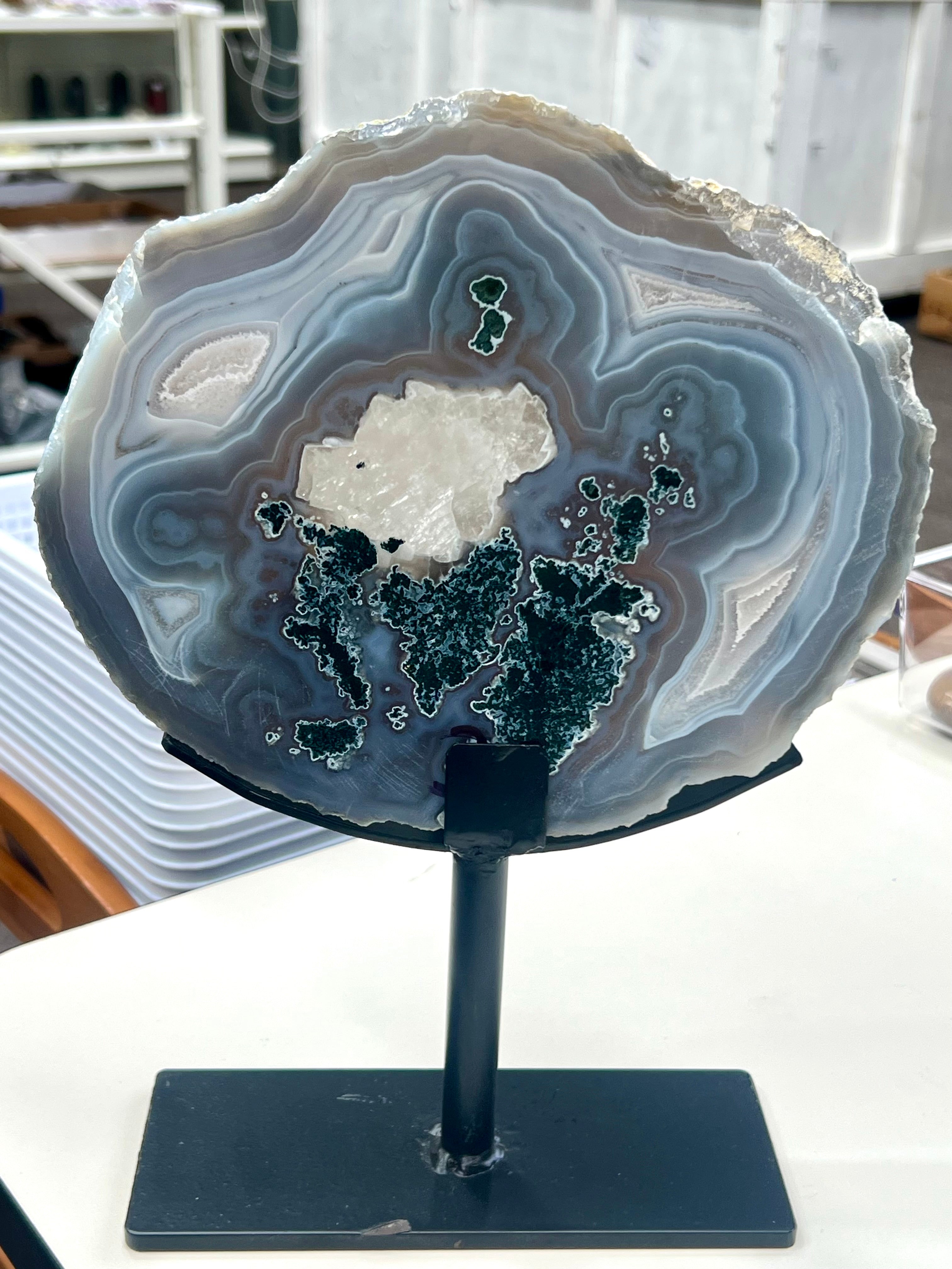 Agate Slice on Stand
