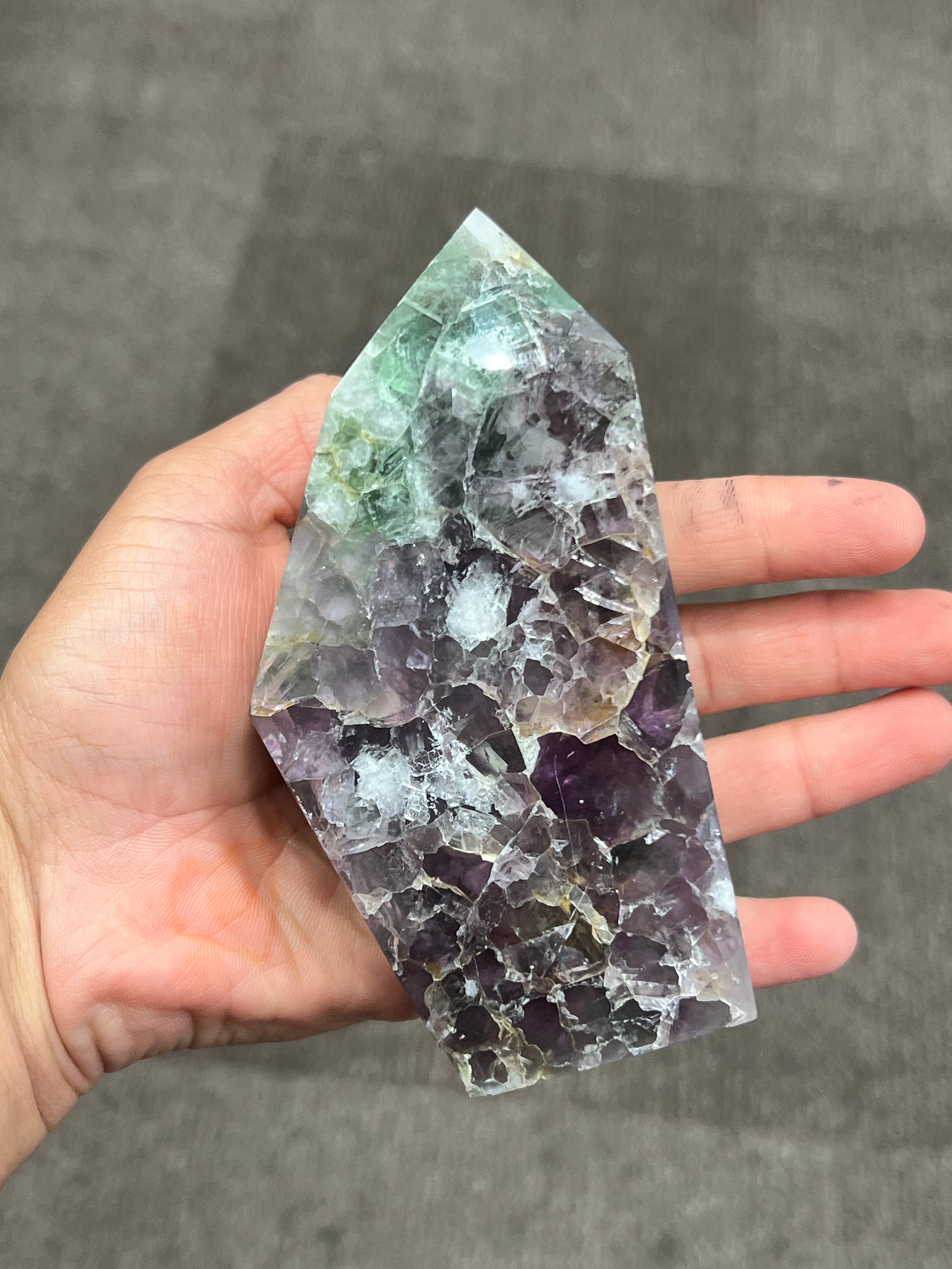 Druzy Rainbow Fluorite Tower