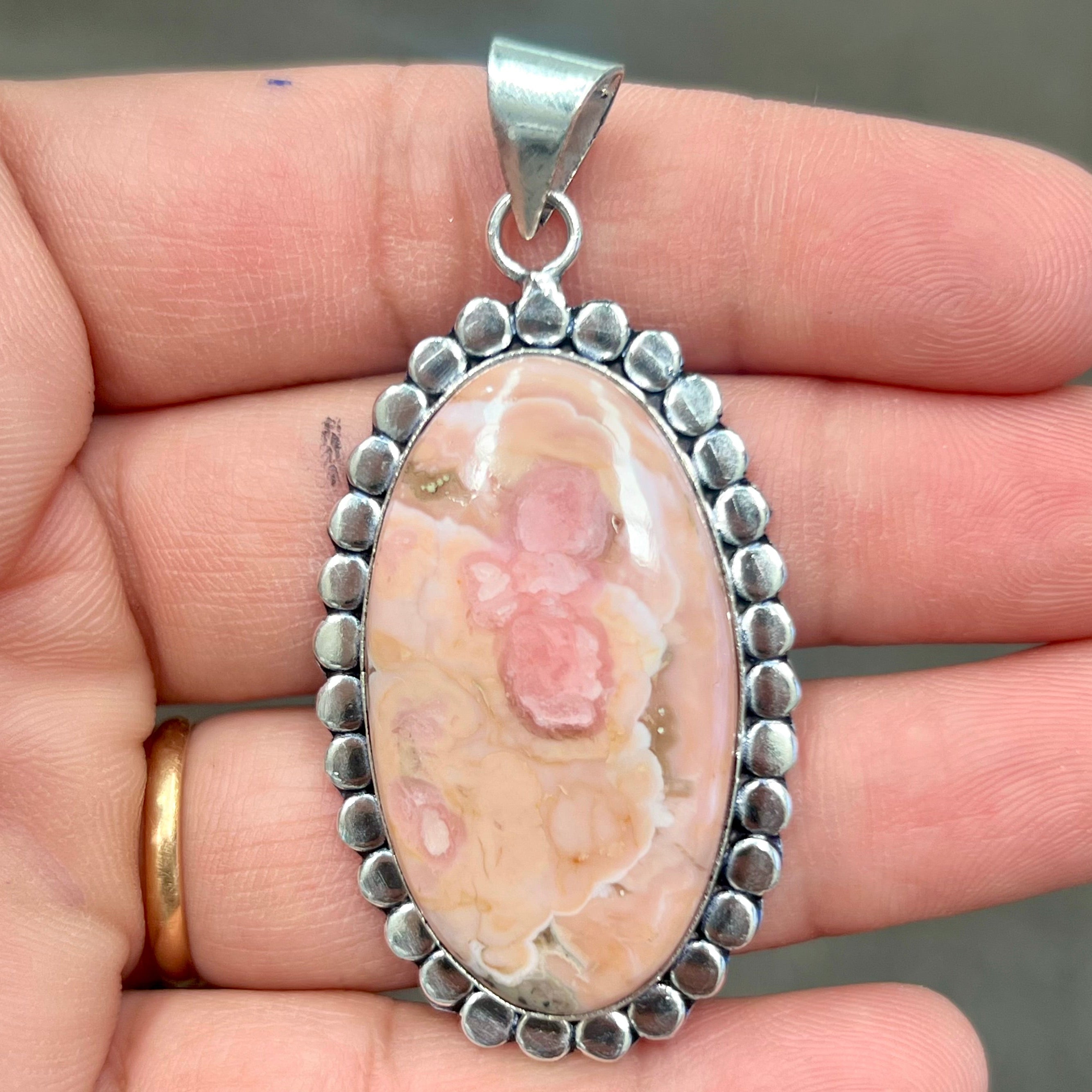 Rhodochrosite pendant