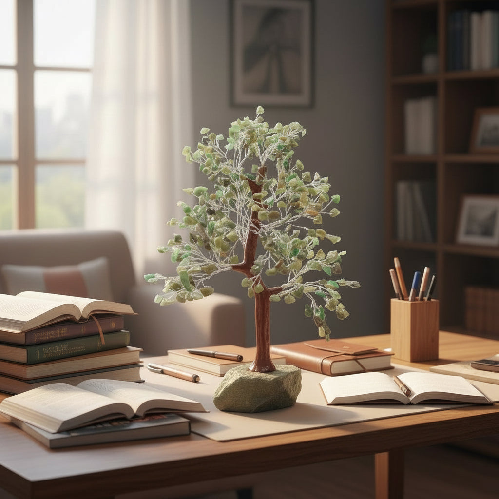 Green Aventurine Tree with Crystal Base 2