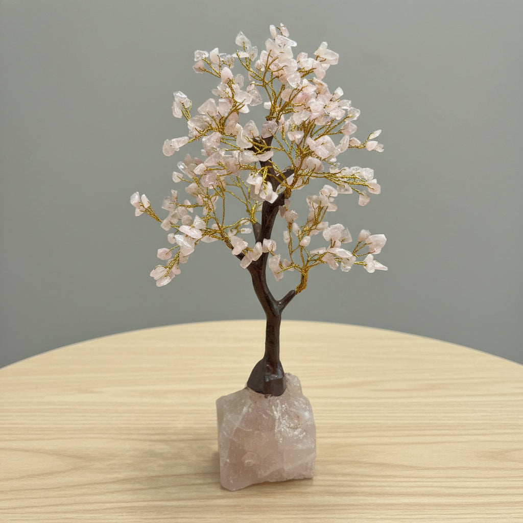 Rose Quartz Tree with Crystal Base 2